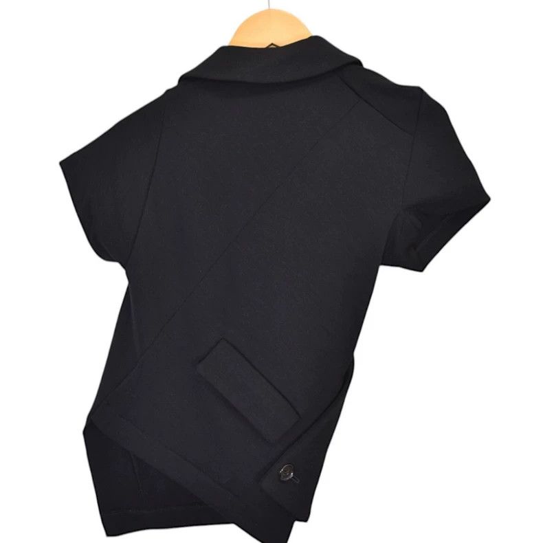 Other Comme Des Garcons Black Wool Knit Jacket with Twisted Shor Size S / US 4 / IT 40 - 2 Thumbnail