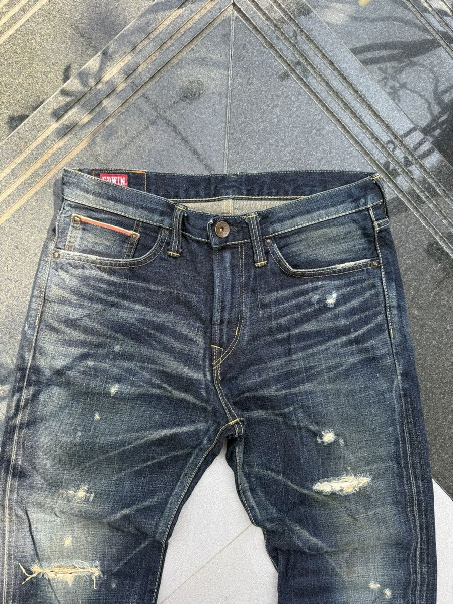 Edwin × Vintage 90’s EDWIN RARE JAPANESE BRAND RETRO Y2K POCKET LOGO DENIM Size US 29 - 12 Thumbnail