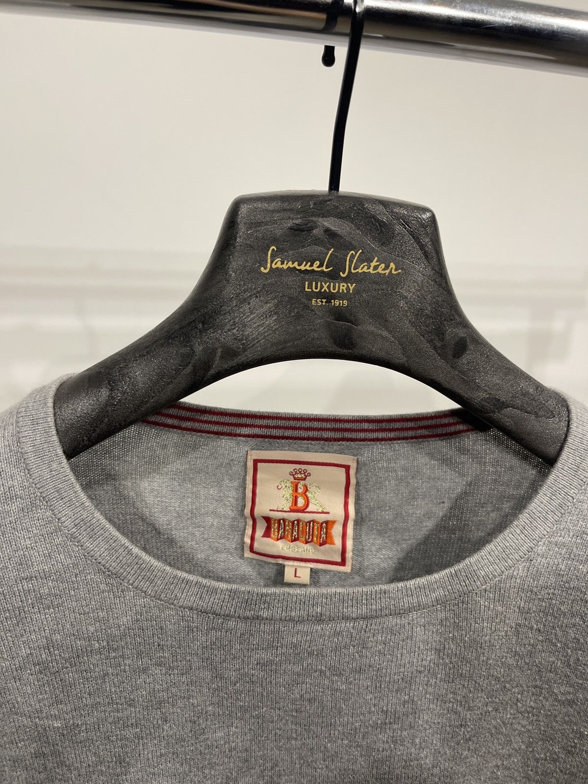 Baracuta Baracuta Luxury Mid-Grey Marl Cotton Knit Crewneck Sweater L Size US L / EU 52-54 / 3 - 5 Thumbnail