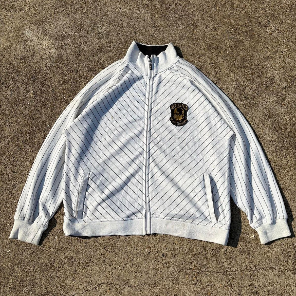 Japanese Brand Fogaty House Skull Pinstripe Track Jacket Size US XL / EU 56 / 4 - 2 Thumbnail