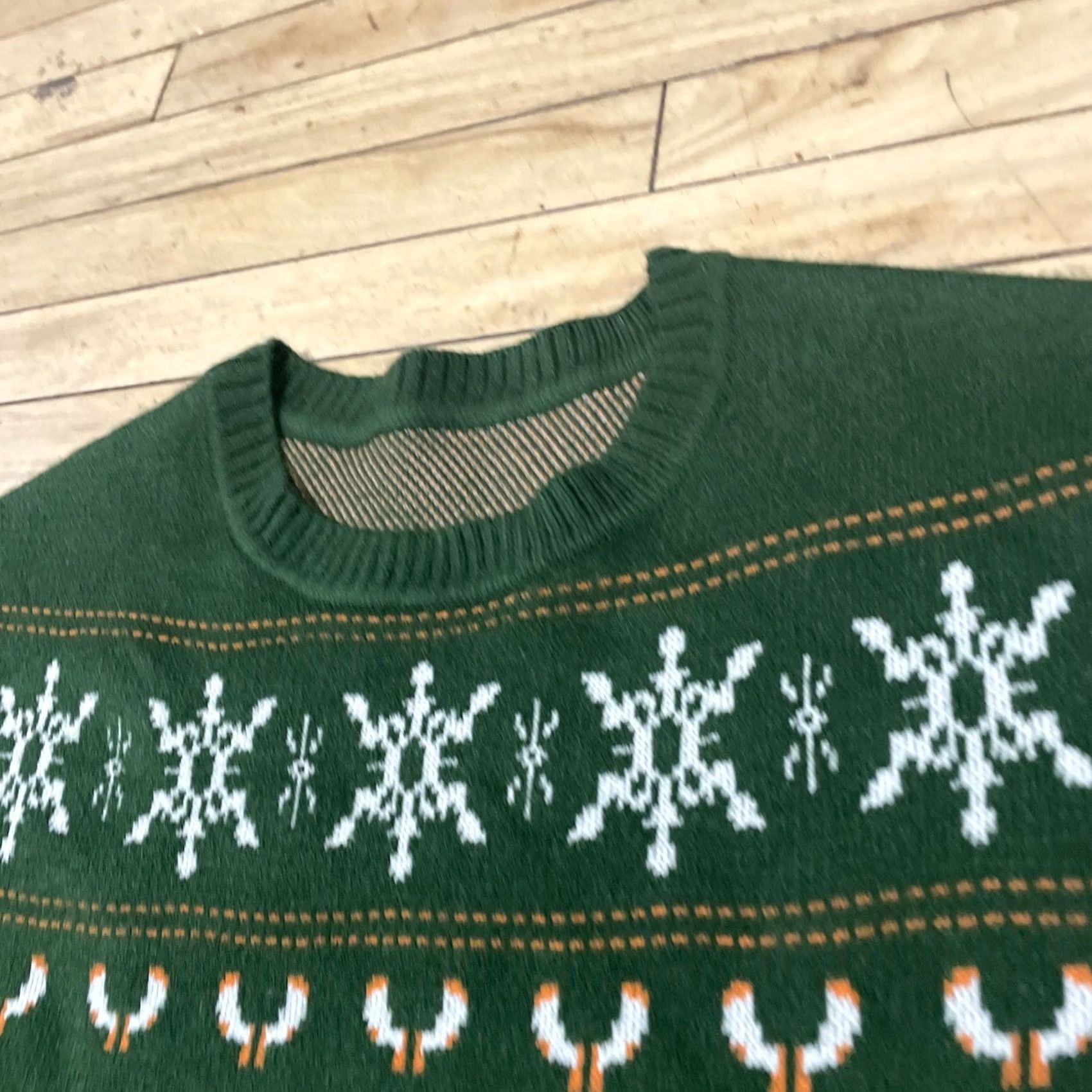 Shein SheIn Ugly Christmas Sweater Adult XL Holiday Reindeer Snowflake Print Green Shirt Pullover KnIT Crew Neck Men Men Christmas Holiday Theme 90s? Size US XL / EU 56 / 4 - 4 Thumbnail