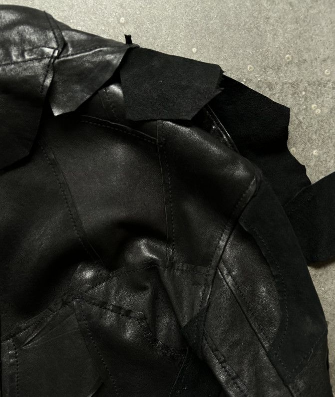 Yasuyuki Ishii Yasuyuki Ishii Heavily Distressed Dark Patch Leather Coat Size US XL / EU 56 / 4 - 8 Thumbnail