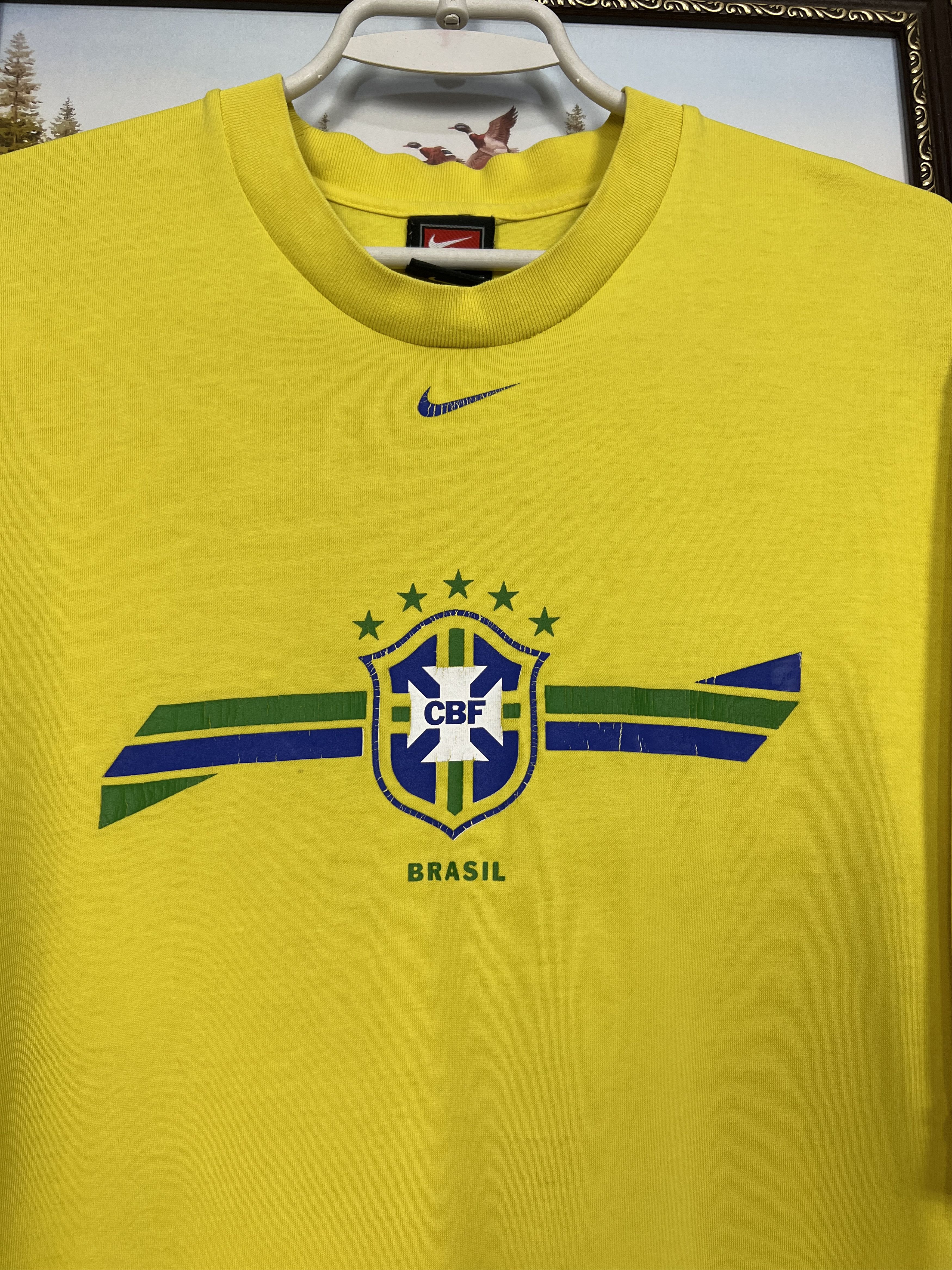 Nike Vintage Nike Brazil Football Train Shirt Soccer Jersey Size US L / EU 52-54 / 3 - 3 Thumbnail