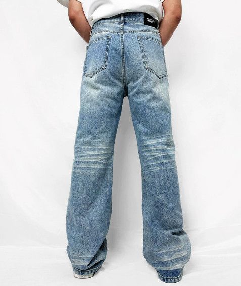 Jean Men's washed distressed casual high street jeans Size US 32 / EU 48 - 2 Thumbnail