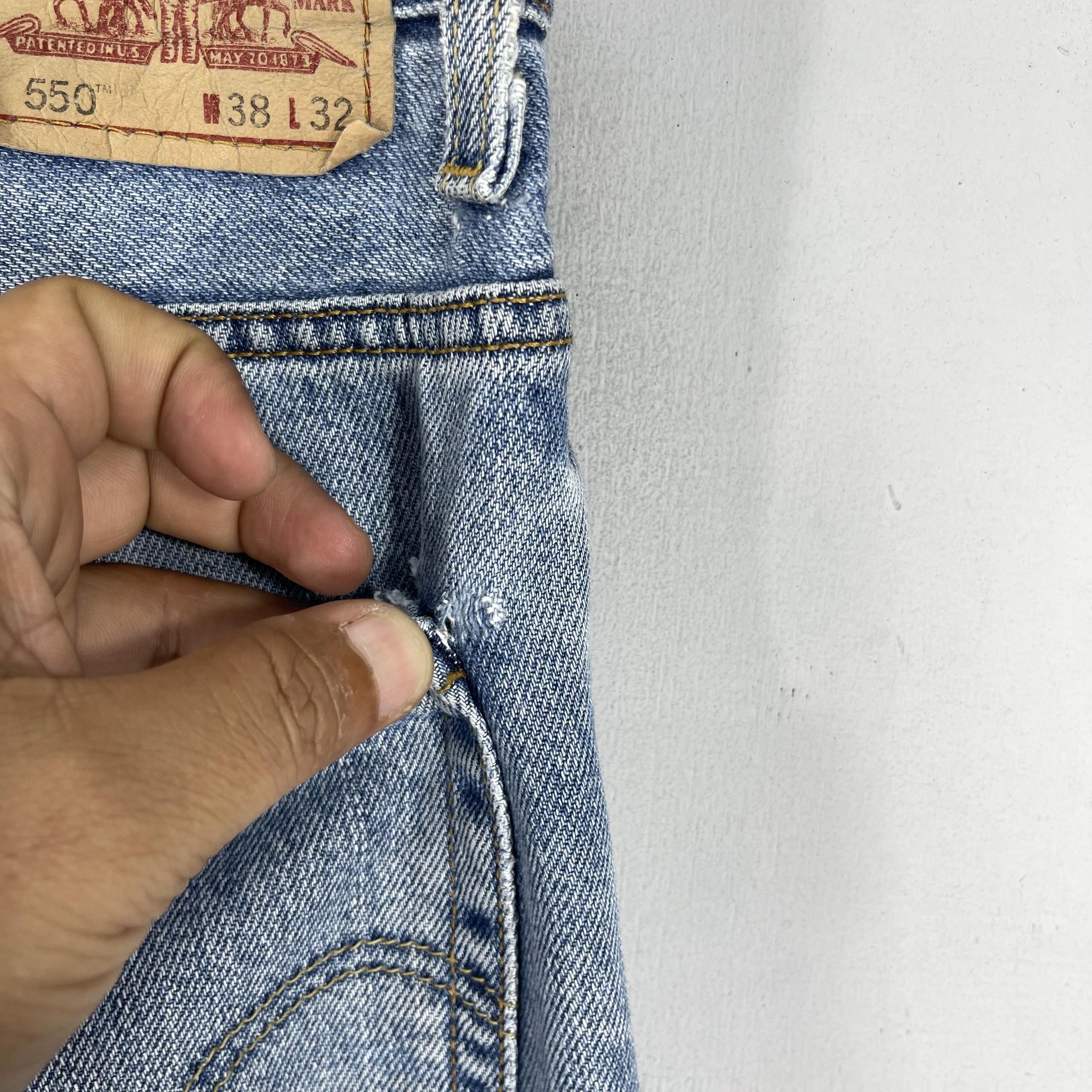 Levi's × Vintage W38 L31 Vintage Levis 550 Distressed Reinforced Jeans Size US 38 / EU 54 - 9 Thumbnail