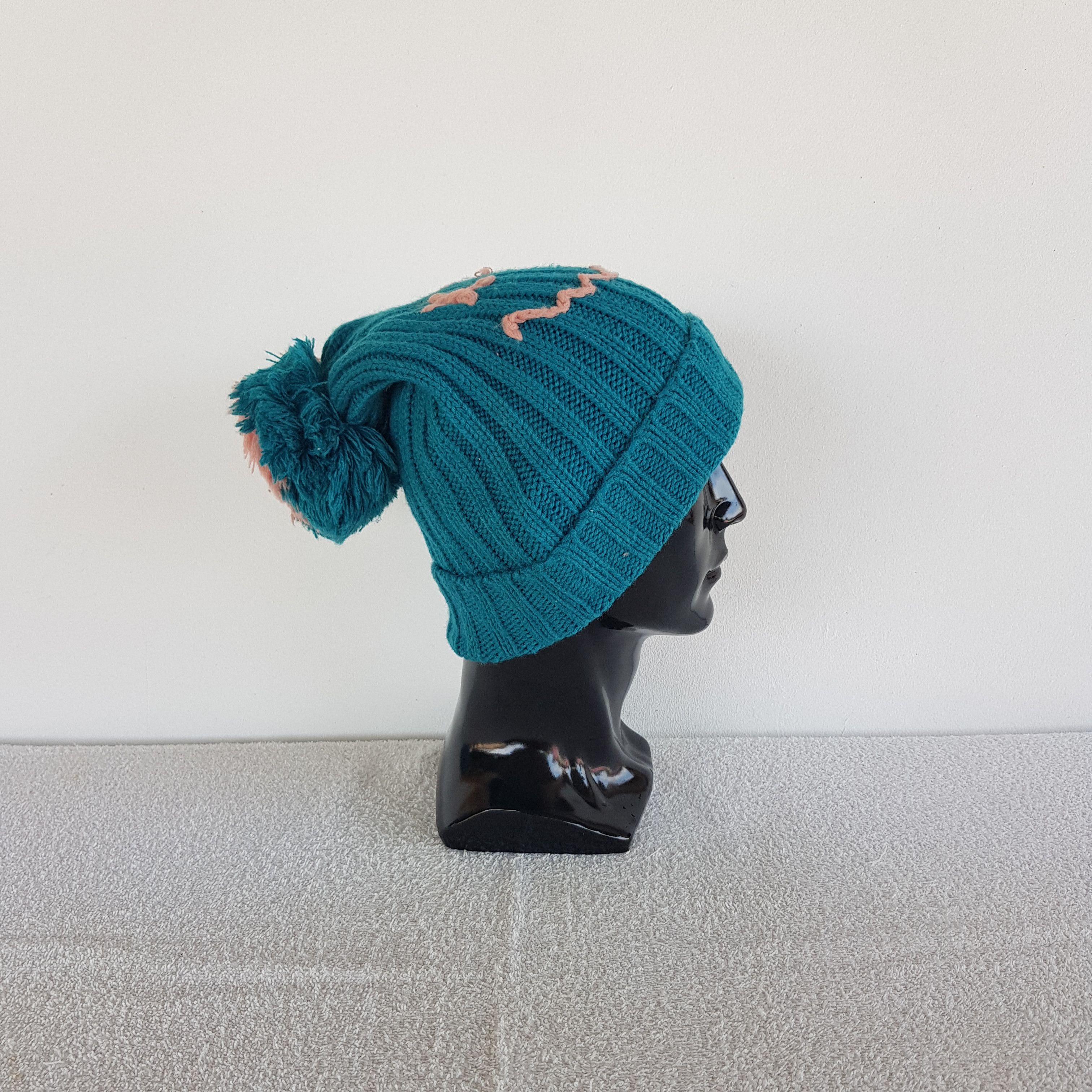Japanese Brand Vintage Death Smiley Beanie Pom Pom Snow Caps Hats. Size ONE SIZE - 3 Thumbnail