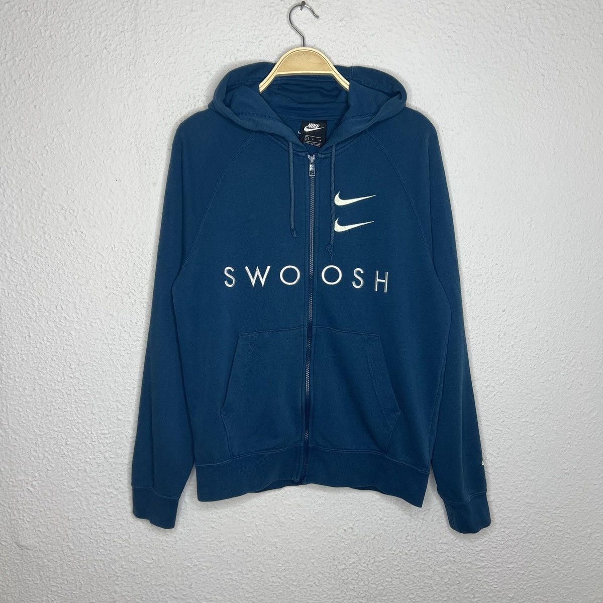 Nike Nike Bug Double Swoosh Logo Hoodie Sweatshirt Blue Size US M / EU 48-50 / 2 - 1 Thumbnail