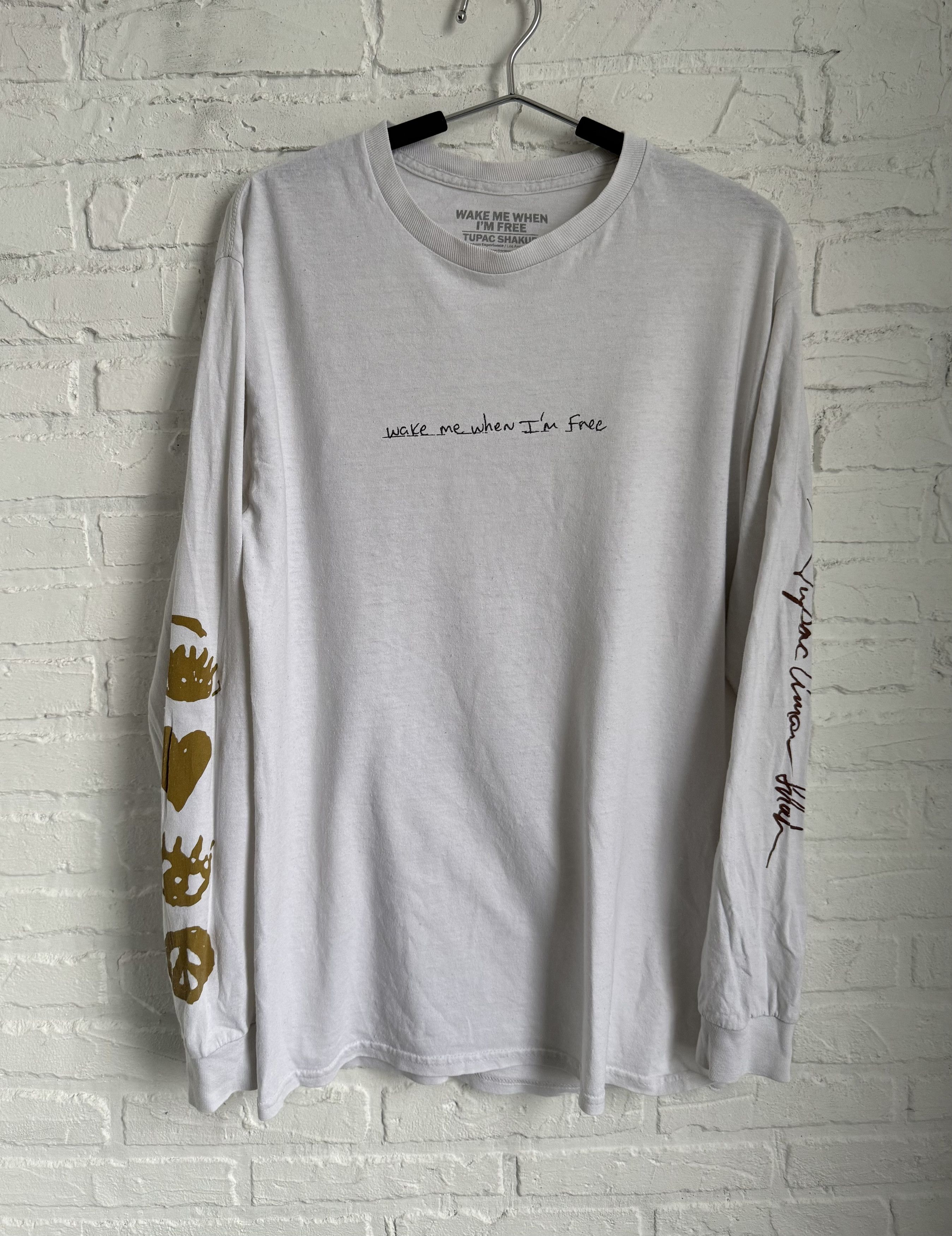 Rap Tees 2022 Tupac Shakur wake me when i'm free long sleeve tee Size US M / EU 48-50 / 2 - 2 Thumbnail