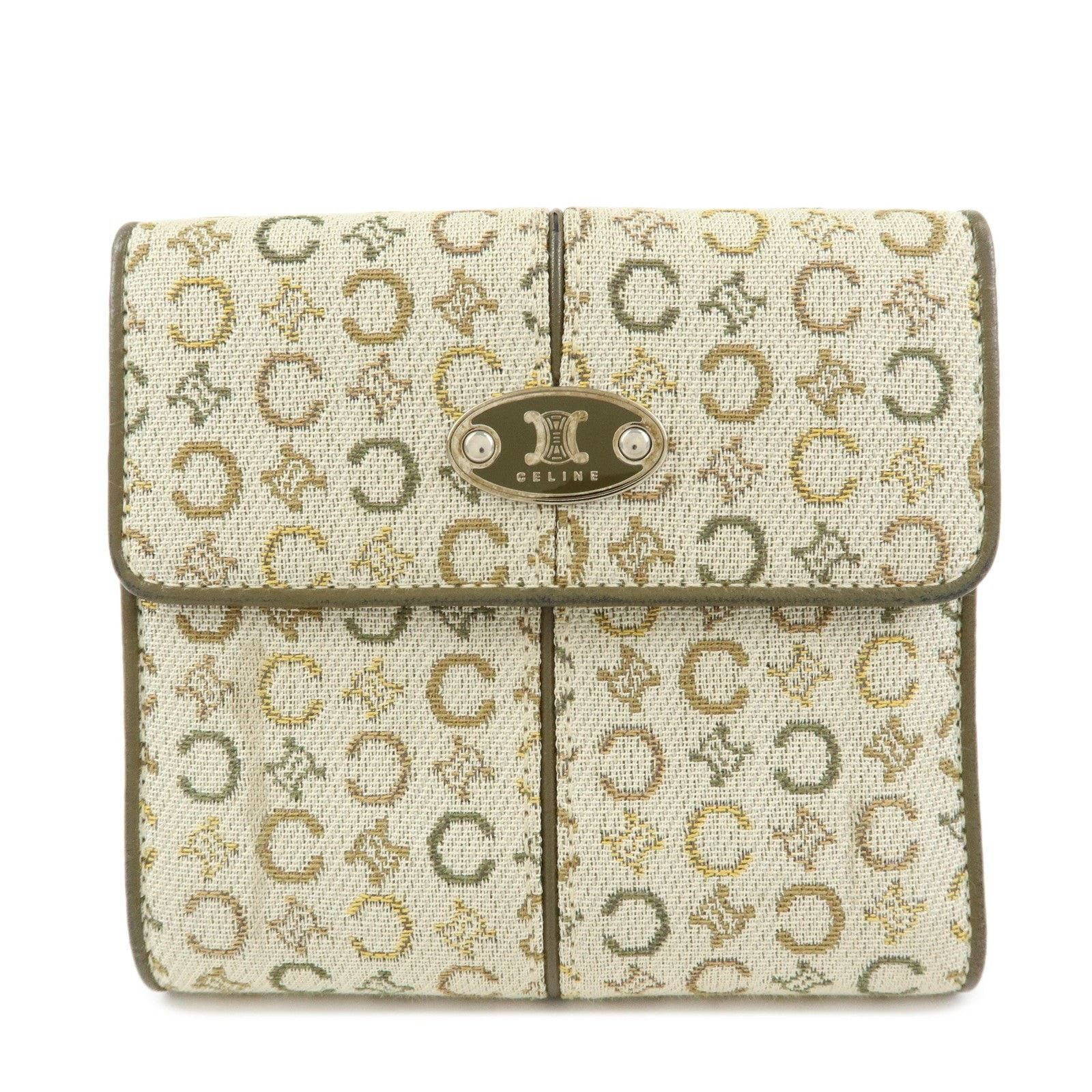 Celine Celine Macadam Canvas & Leather Compact Wallet Beige Size ONE SIZE - 1 Thumbnail