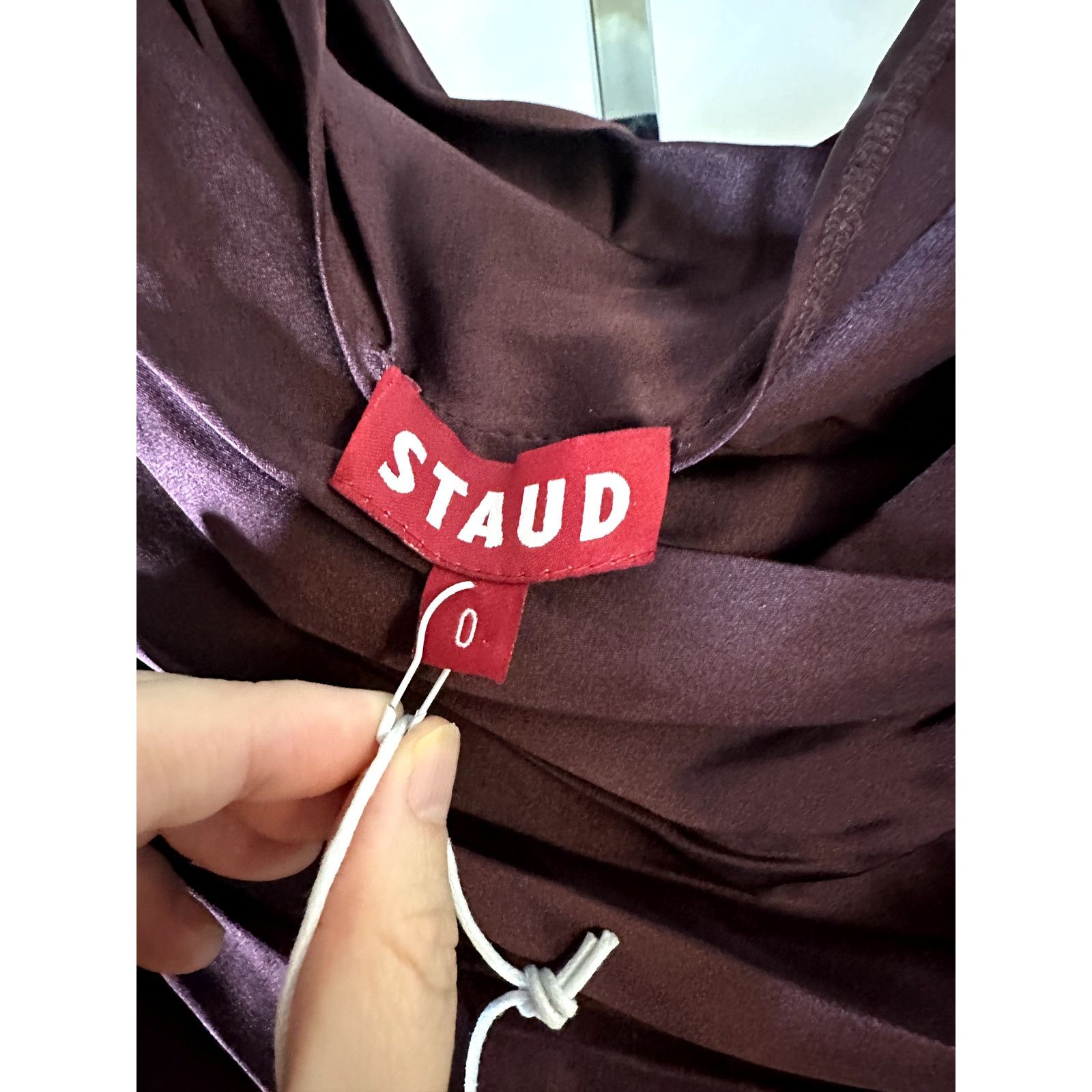 Staud STAUD Phare Silk Top Merlot 0 Size XS / US 0-2 / IT 36-38 - 3 Thumbnail