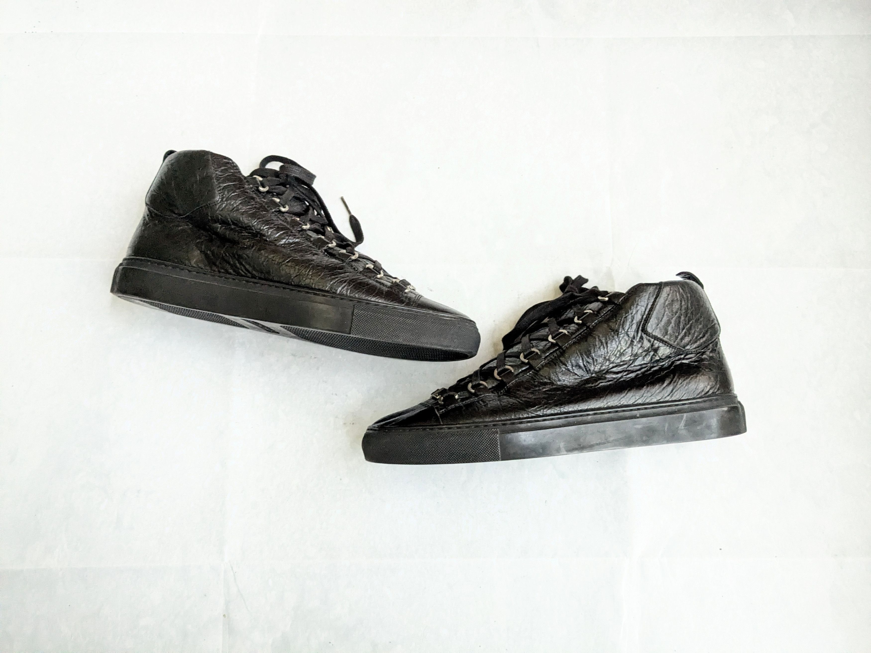 Balenciaga Balenciaga Arena Black 9 High Tops Leather Sneakers Size US 9 / EU 42 - 1 Thumbnail