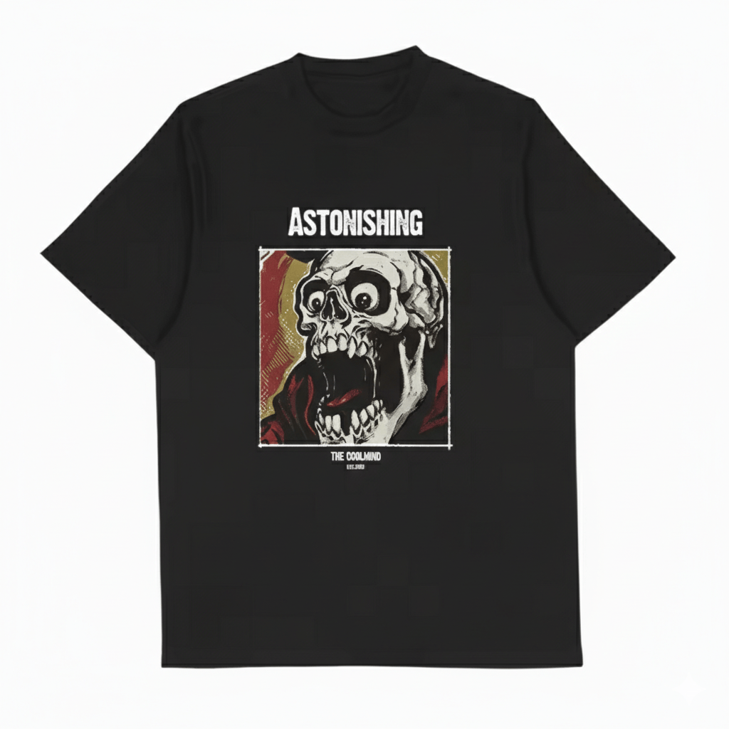 Other Street Retro Horror Skull High Quality Black T-Shirt Size US S / EU 44-46 / 1 - 1 Thumbnail