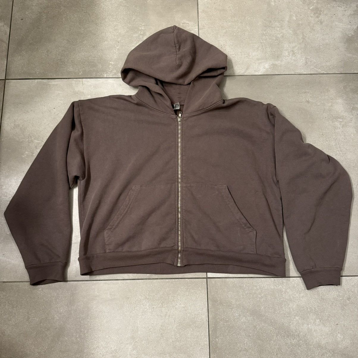 Los Angeles Apparel Cropped Brown Zip-Up Hoodie Size L / US 10 / IT 46 - 1 Thumbnail