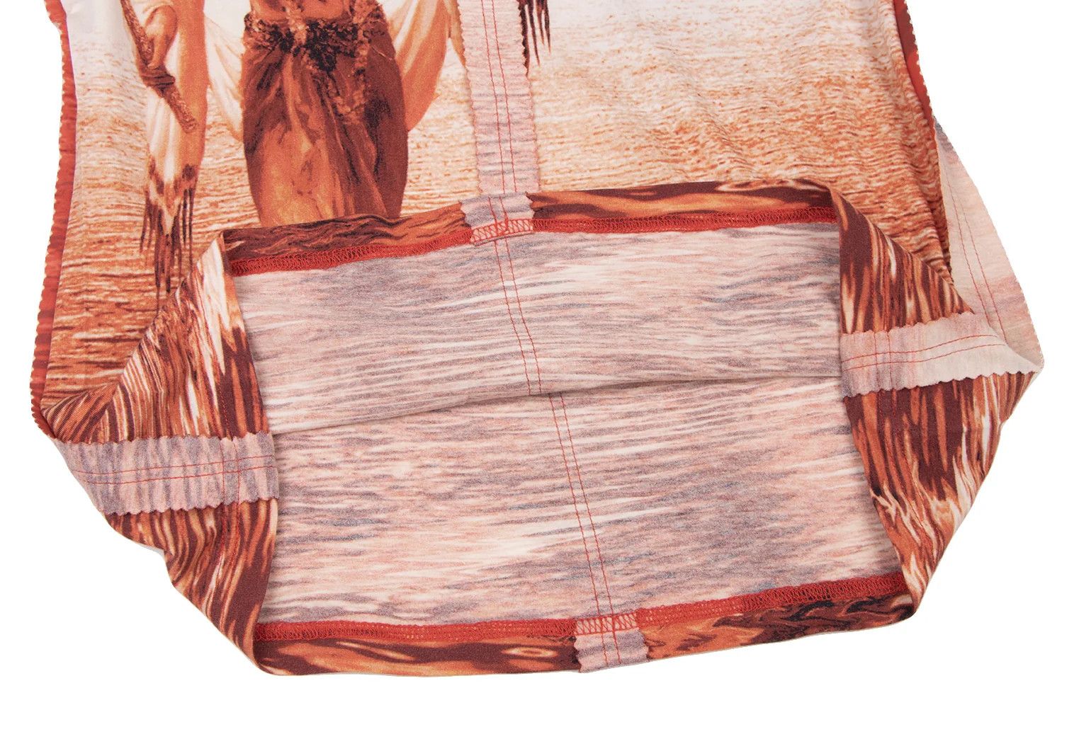 Jean Paul Gaultier Shoulder Pad Pinked Cut T-Shirt in Orange and White Size US M / EU 48-50 / 2 - 12 Thumbnail