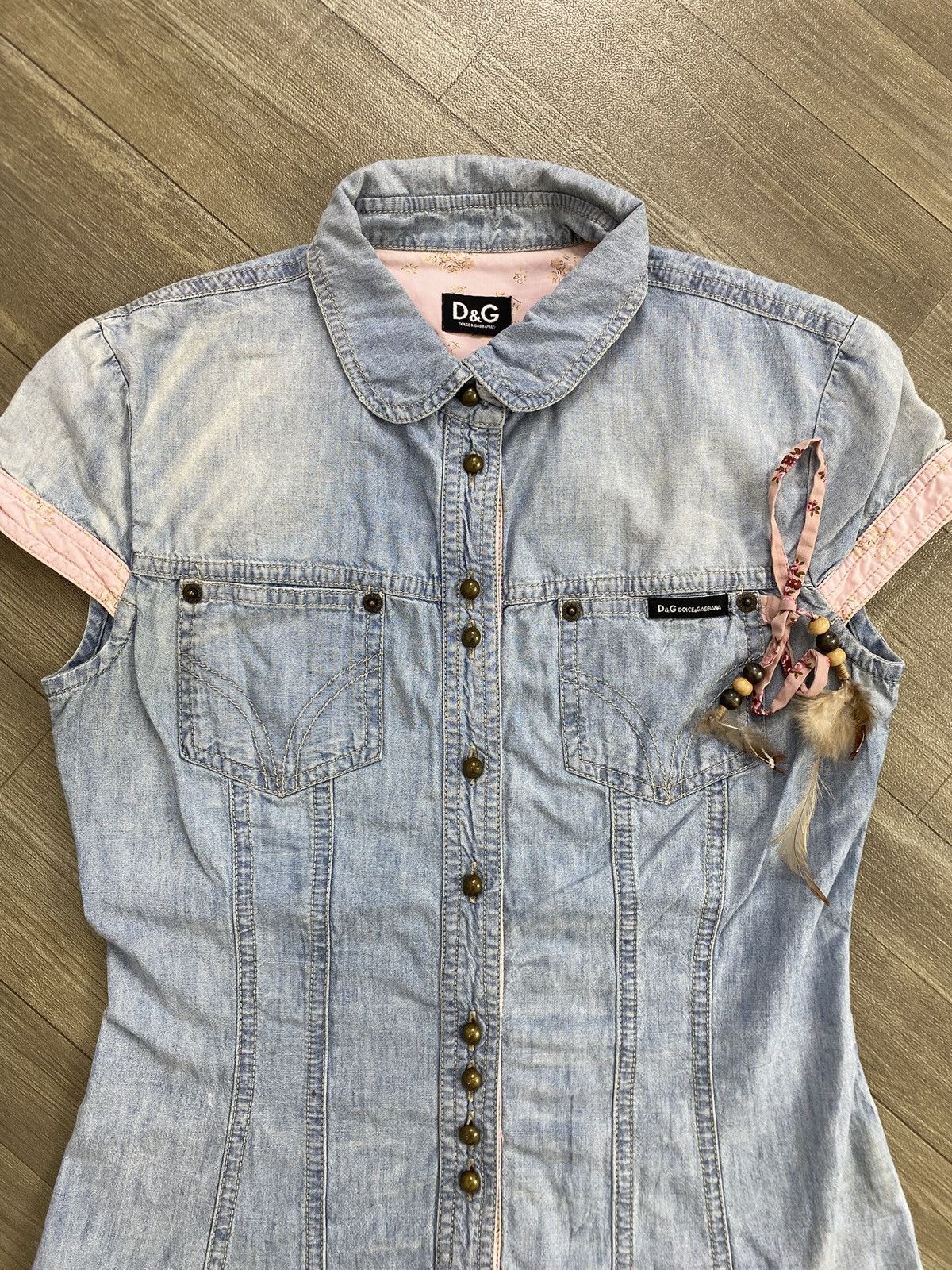 Dolce & Gabbana Luxury Dolce & Gabbana Denim Western Shirt Size XS / US 0-2 / IT 36-38 - 2 Thumbnail