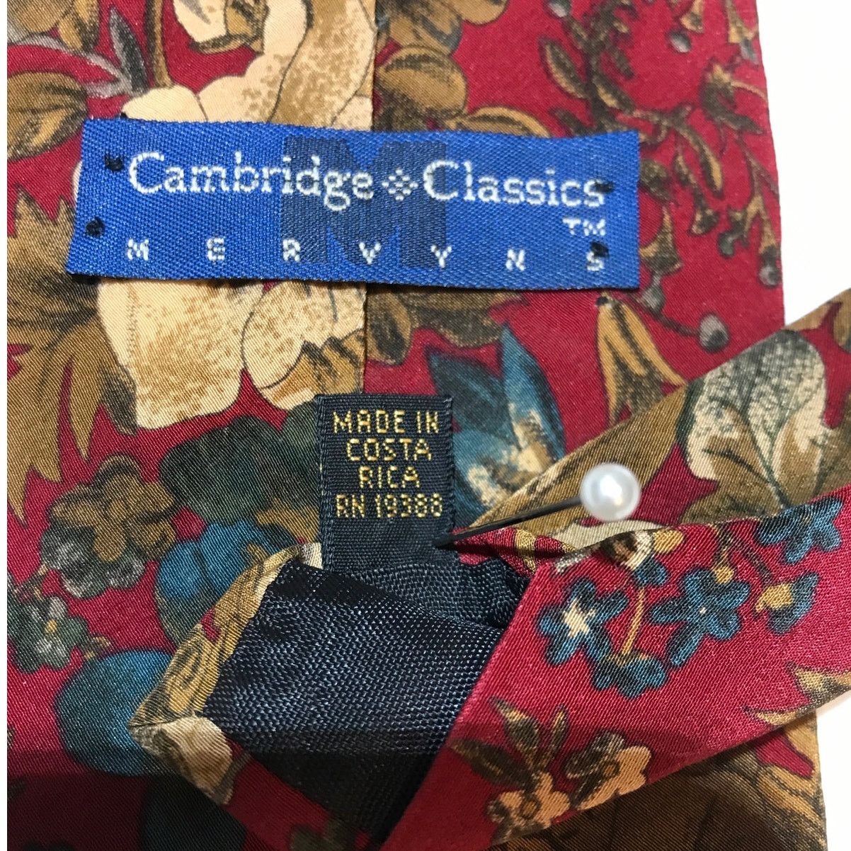 Other Cambridge Classic Mervyns Floral Silk Short Wide Necktie Size ONE SIZE - 5 Thumbnail