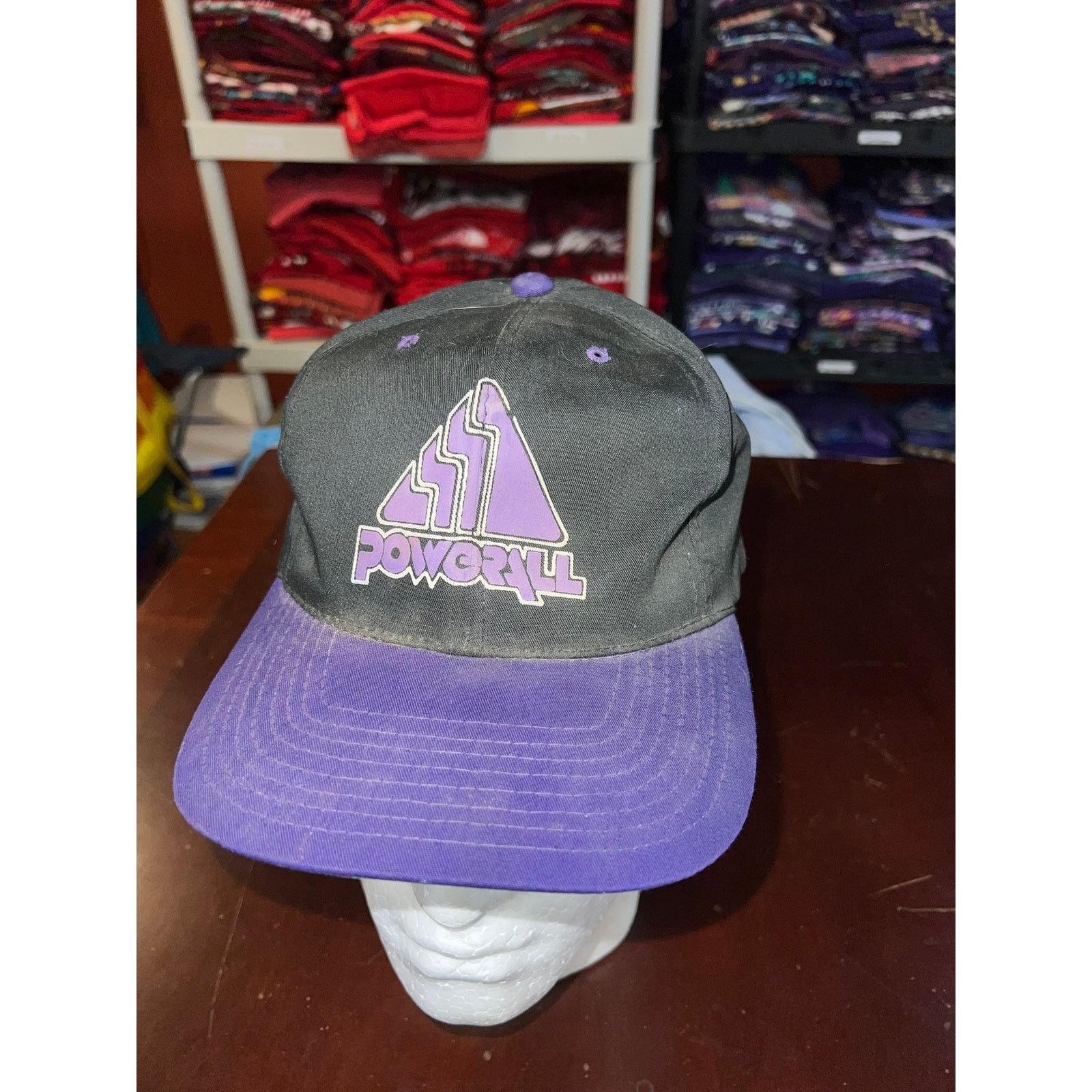 Vintage Vintage Powerall Hat Purple Black Snapback Cap 90s 1990s OS Size ONE SIZE - 3 Thumbnail