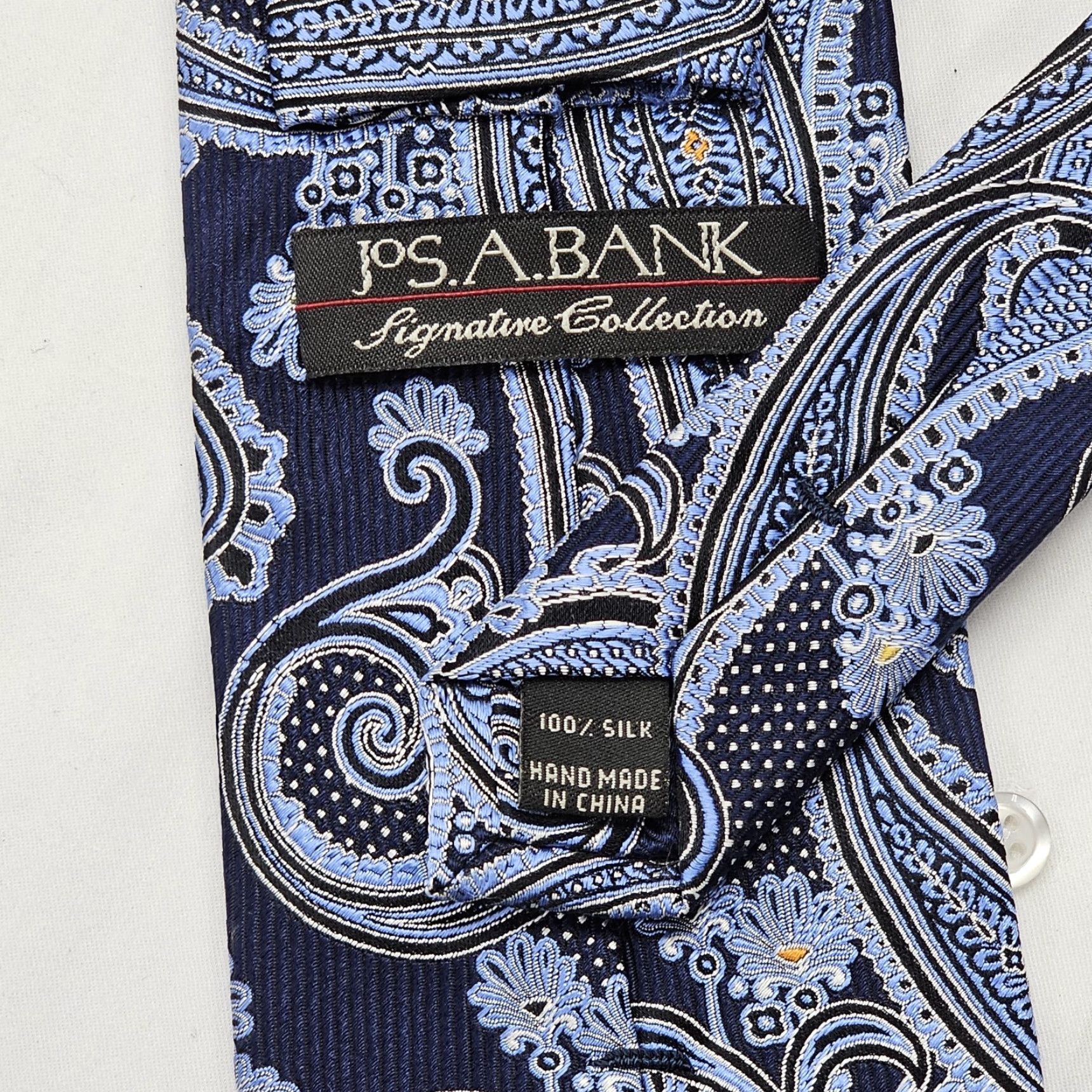 Jos. A. Bank VINTAGE JOS. A. Bank Signature Collection Men's 100% Silk Necktie Blue Paisley Office Shirt? Size ONE SIZE - 4 Thumbnail