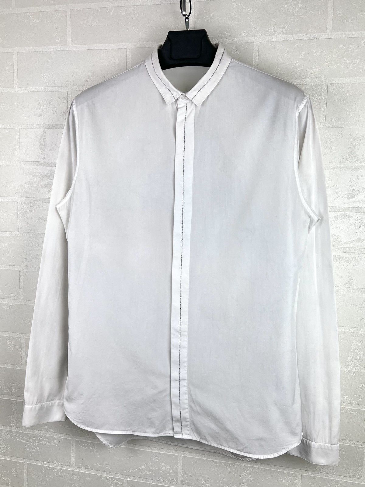 Dior DIOR Shirt Button Up Embroided Metal Stripes White Men's Size US L / EU 52-54 / 3 - 3 Thumbnail