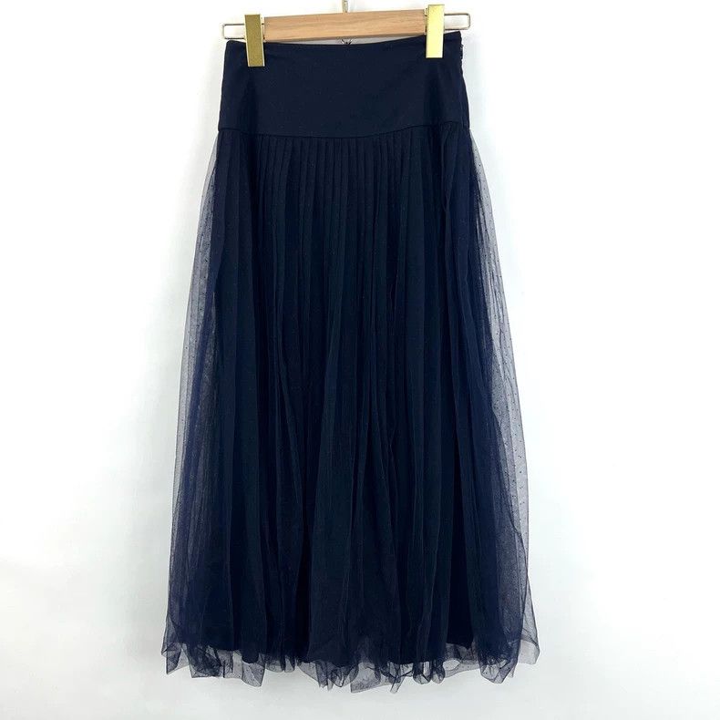 Dior Navy Blue Mesh Skirt 2504-Nextarrow