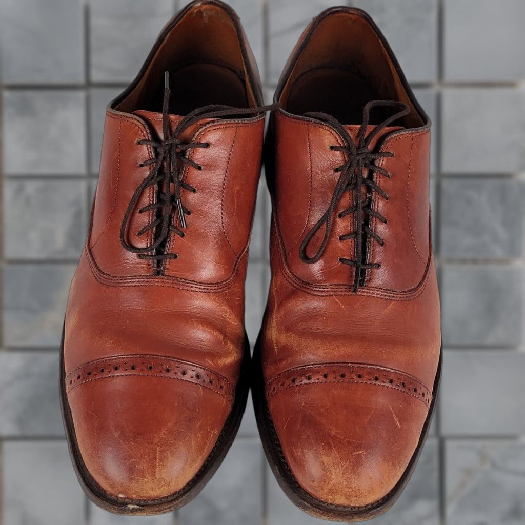 Allen Edmonds Allen Edmonds Byron Cap Toe Oxford Dress Shoes Brown US Size 10 D Men Leather Shoes Size ONE SIZE - 1 Thumbnail