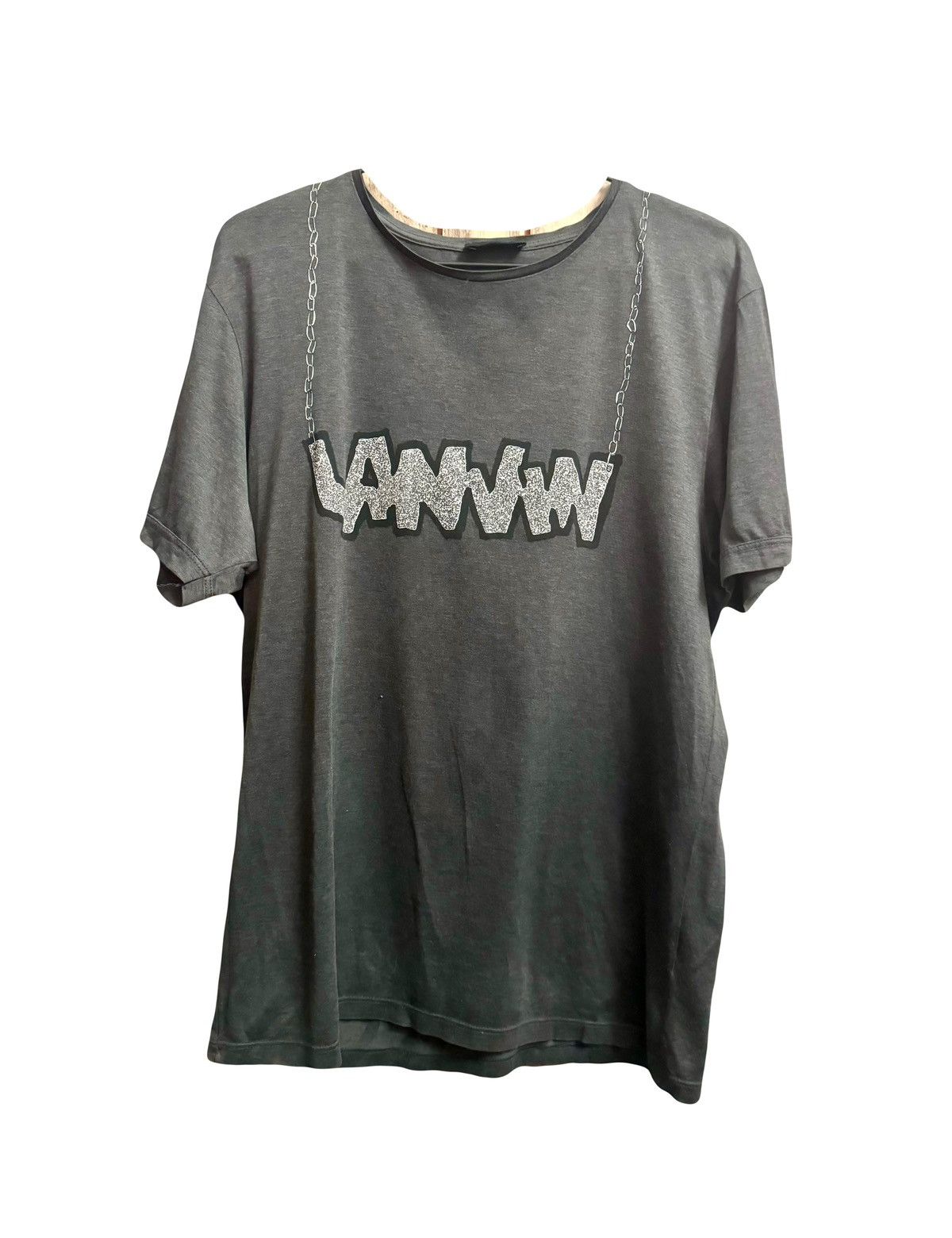 image of Lanvin Men Tshirt S Logo Chain Print in Grey (Size Small)