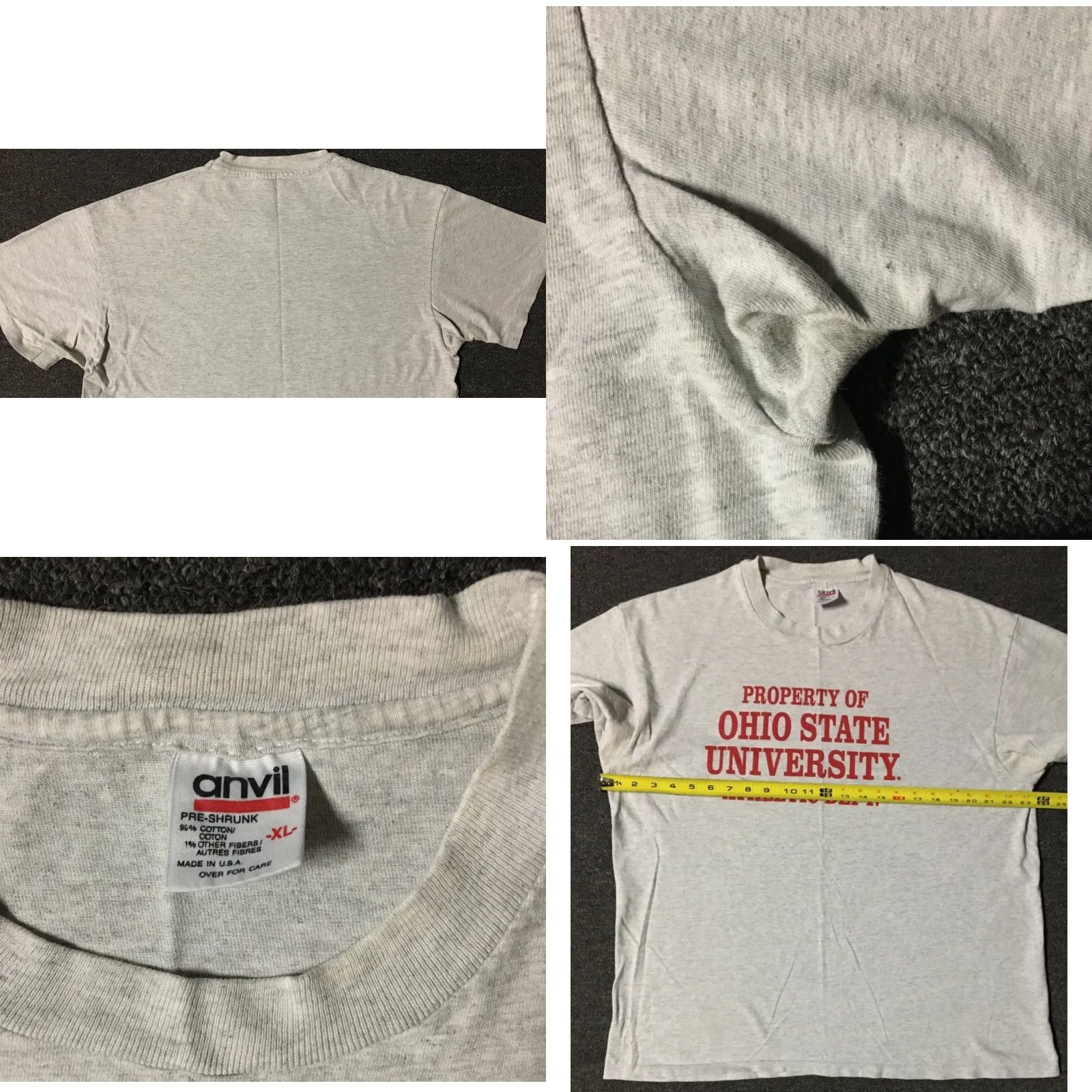 Vintage VINTAGE 90s Ohio State Spellout Shirt XL Gray Men T-Shirt University College Baseball Track & Field PE Buckeyes Size US XL / EU 56 / 4 - 8 Thumbnail