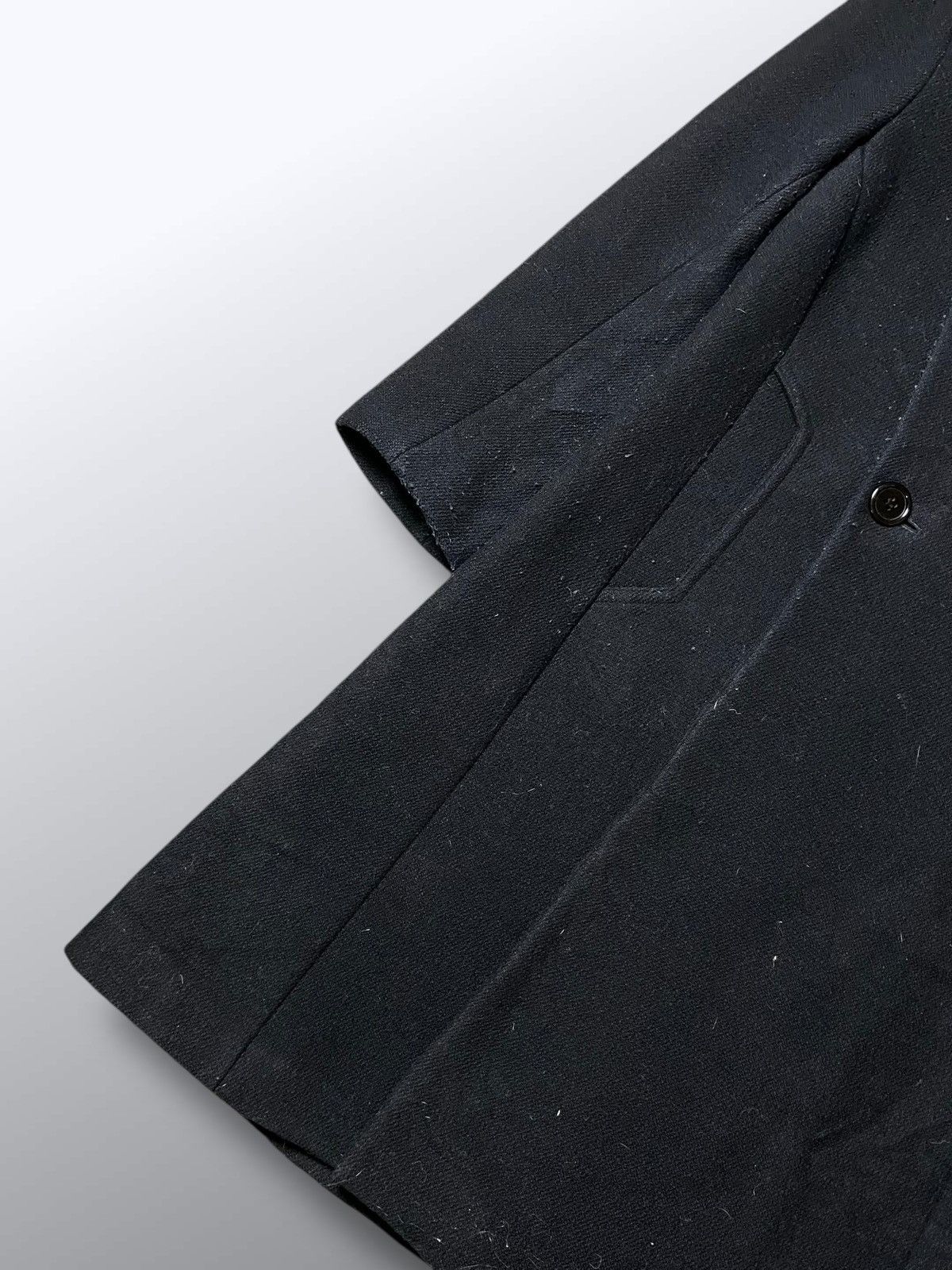Yohji Yamamoto YOHJI YAMAMOTO Wool Single Mosser Left Facing Coat (129) Size US XXS / EU 40 - 7 Thumbnail