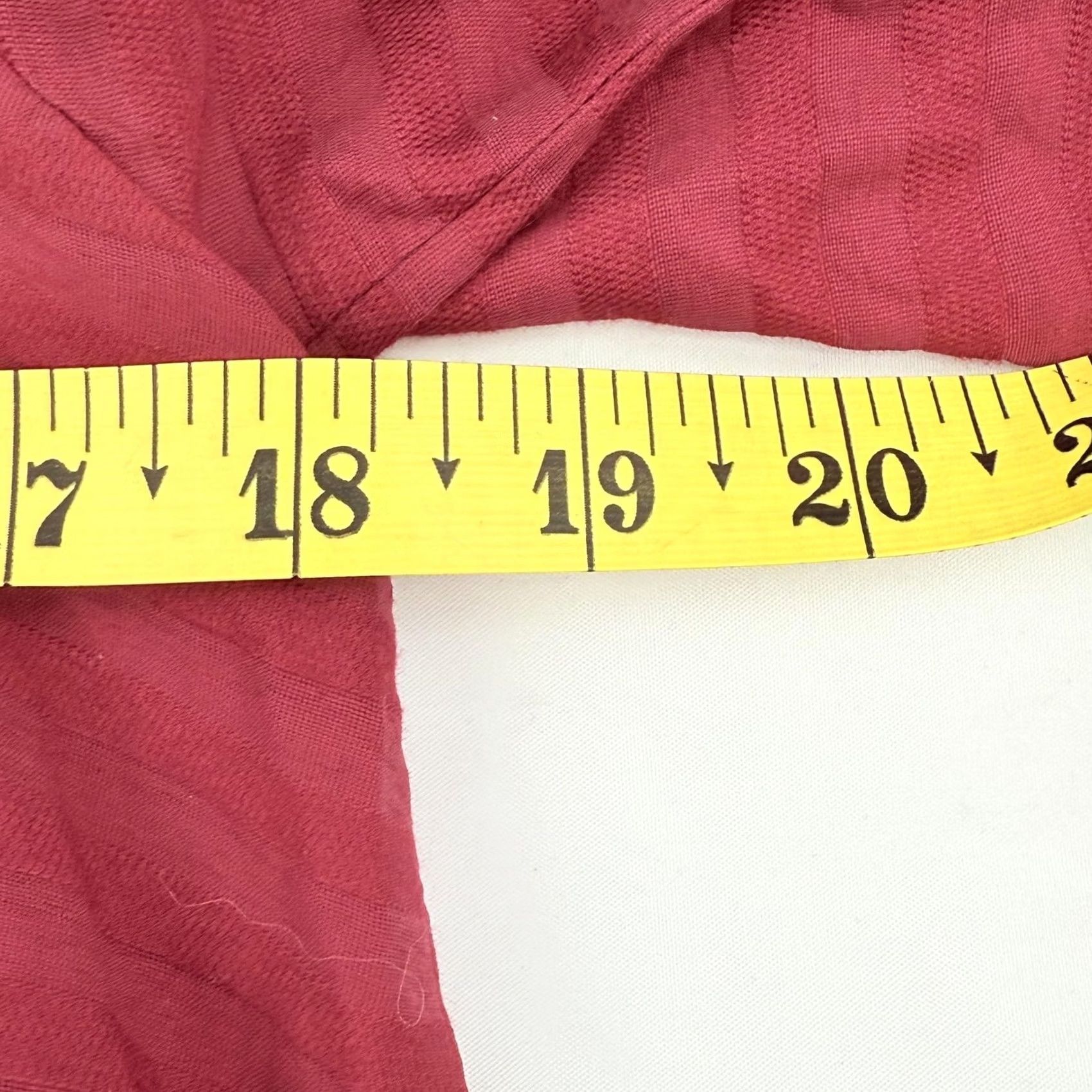 Loft VINTAGE LOFT Blouse Womens XS Petite Red Textured Stripe Long Sleeve Elastic Hem Top Size XS / US 0-2 / IT 36-38 - 7 Thumbnail