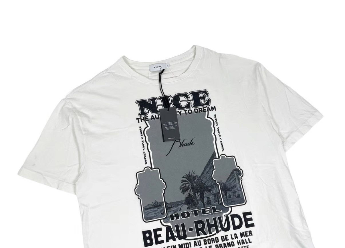 Rhude Rhude Off-White Hotel Print T-shirt J31 Size US L / EU 52-54 / 3 - 3 Thumbnail