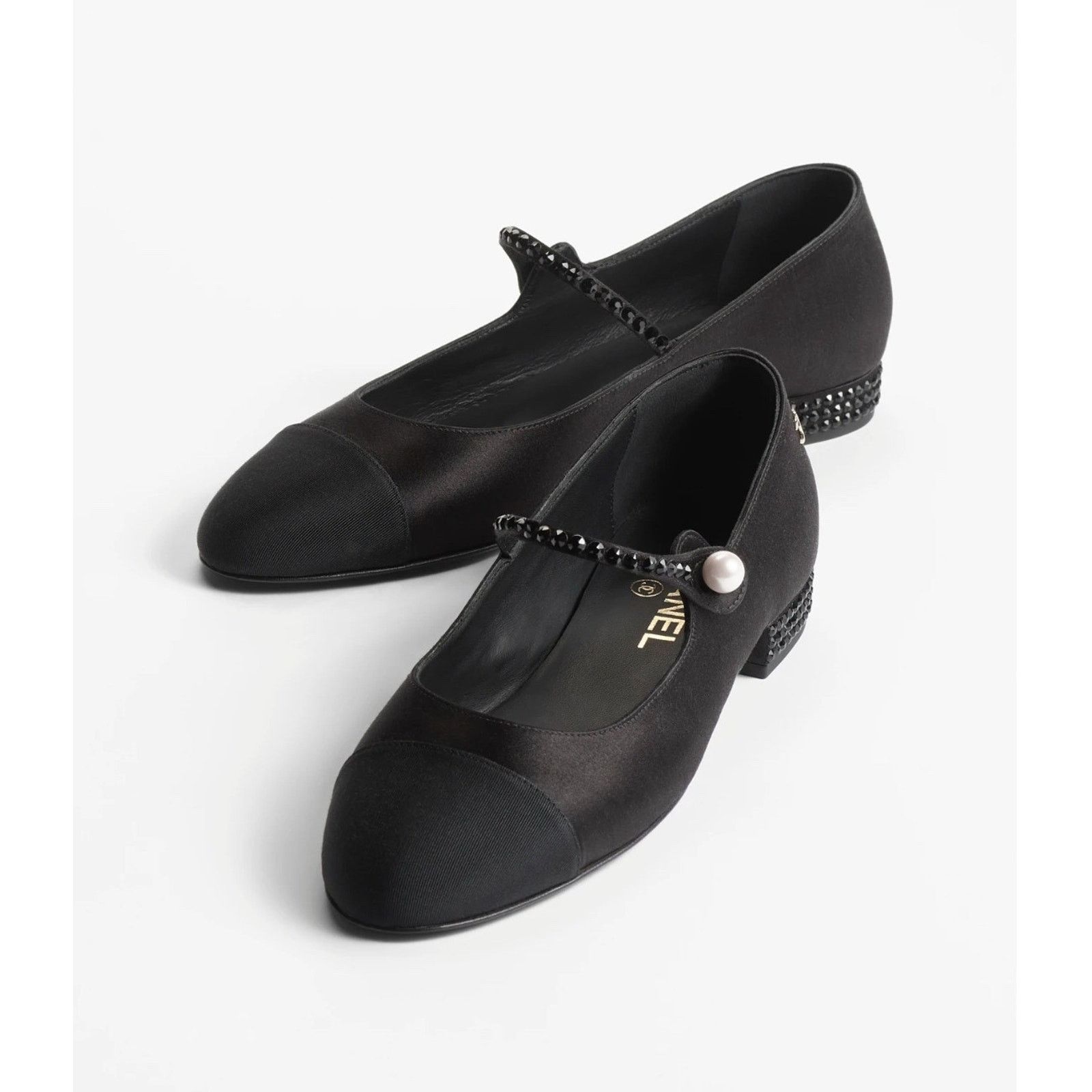Chanel Chanel 24B Black Crystal CC Mary Jane Ballerina Flat 37 Size US 7 / IT 37 - 3 Thumbnail