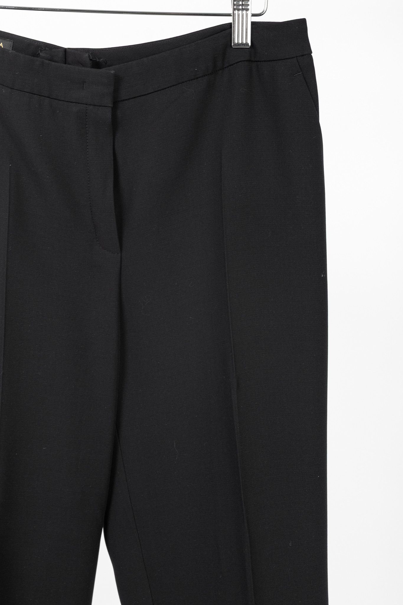 Escada Escada Tamineh Black Silk & Wool Crepe Straight-Leg Trousers Size 32" / US 10 / IT 46 - 4 Thumbnail