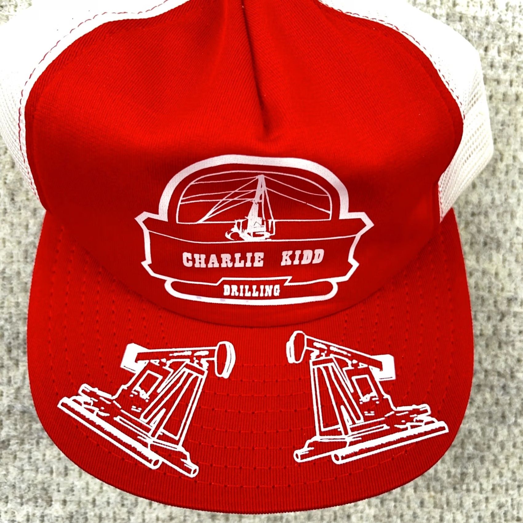 Vintage VINTAGE Charlie Kidd Drilling Trucker Hat Cap Made In USA 80s Oil Rig Petroleum Size ONE SIZE - 2 Thumbnail