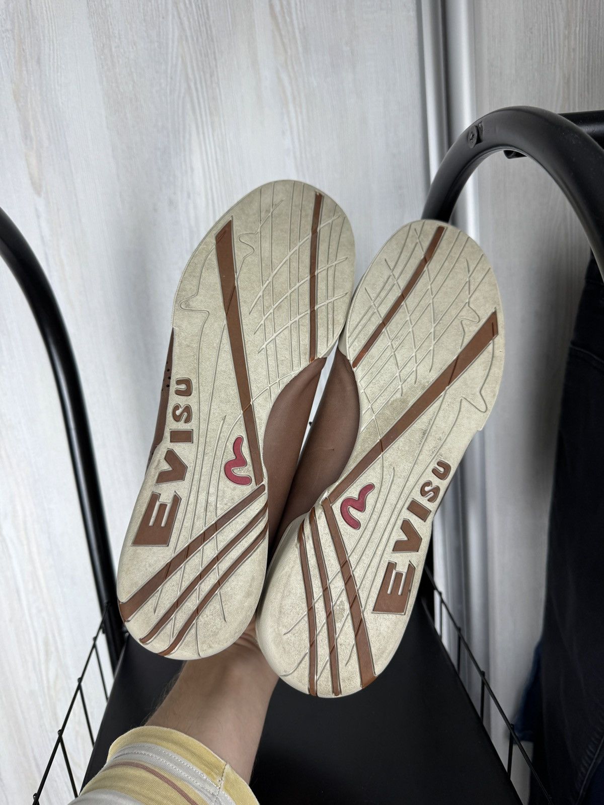 Evisu Evisu Maniacs vintage y2k brown leather rare size US12 46 Size US 12 / EU 45 - 11 Thumbnail