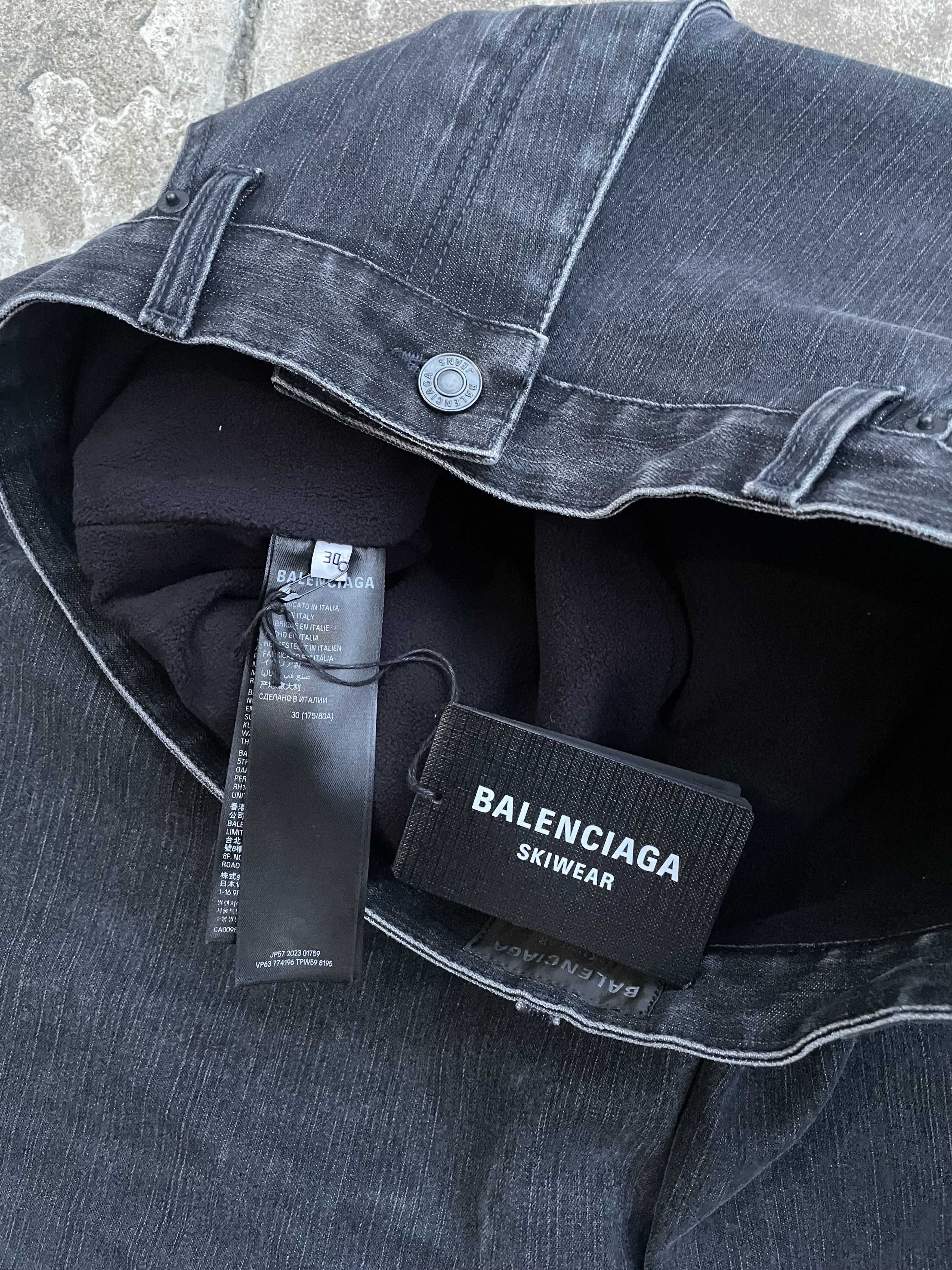 Balenciaga Skiwear Waterproof Fleece Lined Baggy Wide Leg Denim Size US 32 / EU 48 - 7 Thumbnail
