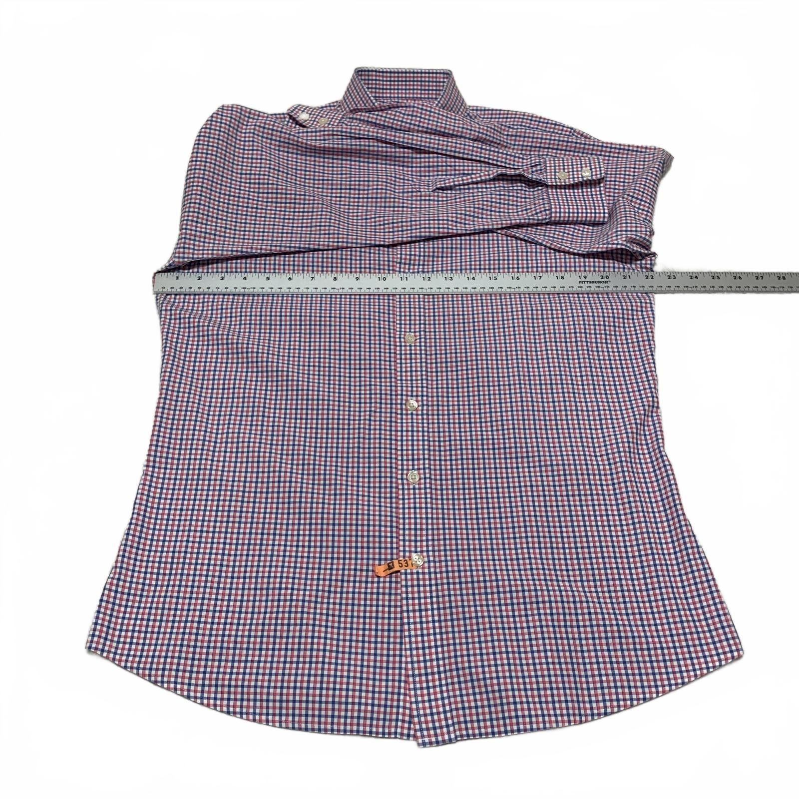 Charles Tyrwhitt Charles Tyrwhitt Slim Fit Men's 16/36 Red Blue Check Shirt Size 38R - 7 Thumbnail