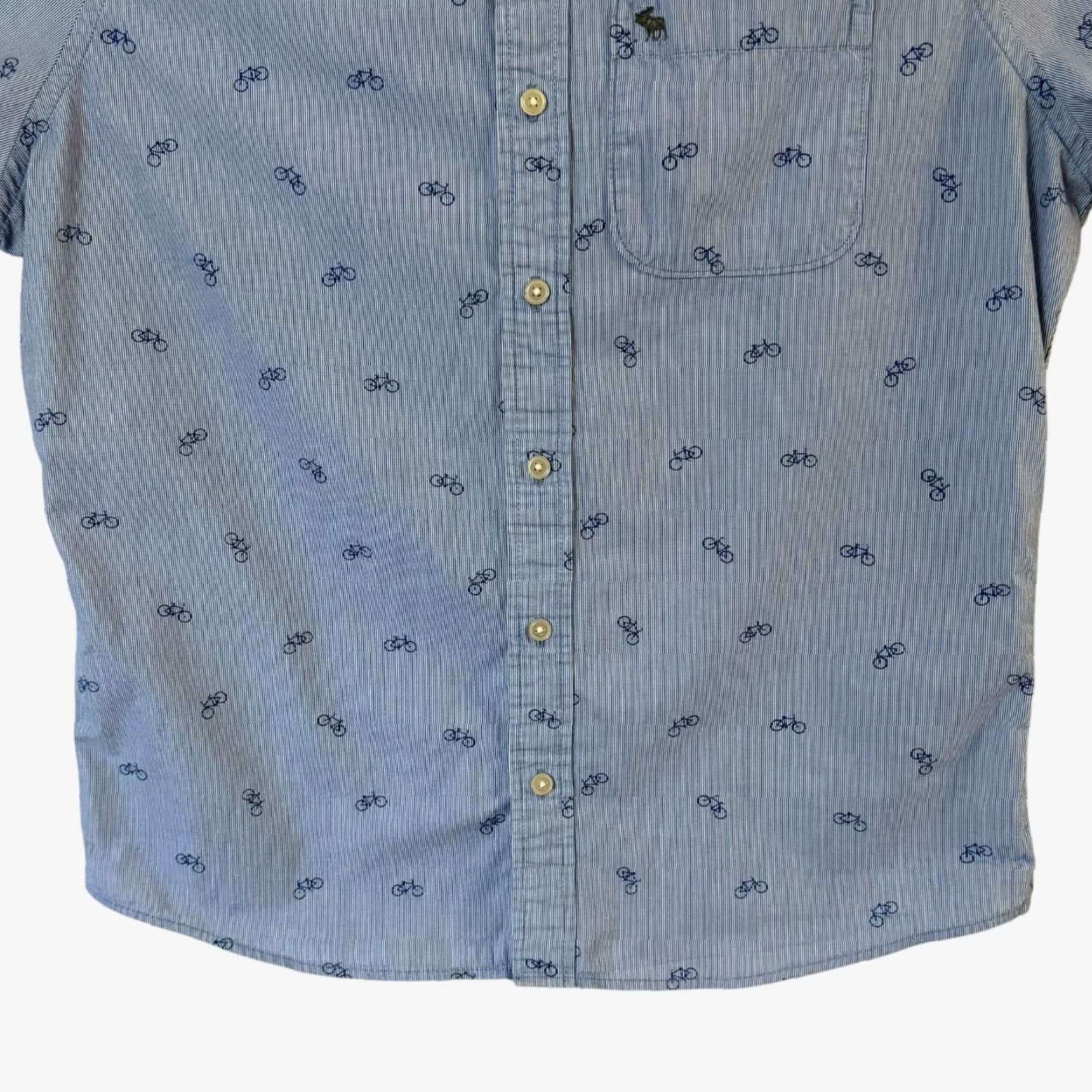 Abercrombie & Fitch Abercrombie & Fitch Shirt Blue Men's XL Short-Sleeve Button-Down Bicycle Print Size US XL / EU 56 / 4 - 6 Thumbnail