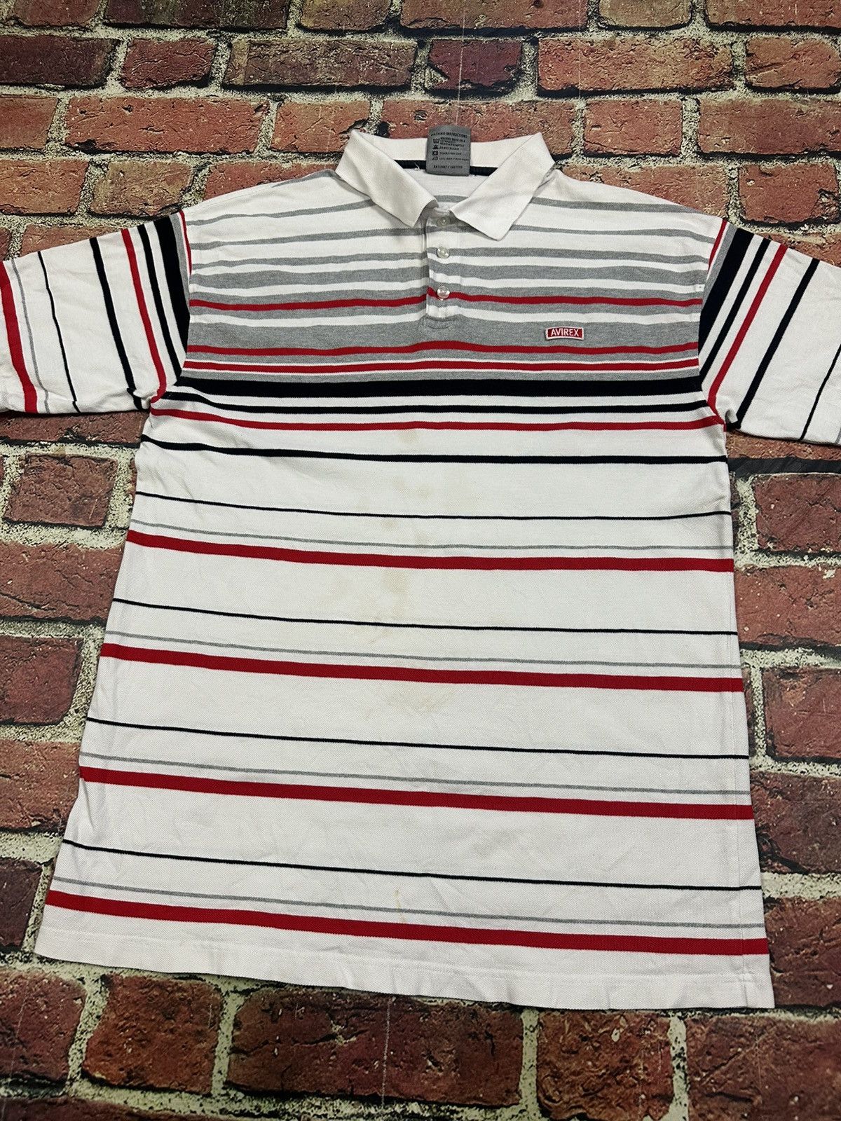 Avirex Vintage Avirex White Black Red Stripe Y2K Hip Hop Polo Shirt Size US XL / EU 56 / 4 - 6 Thumbnail