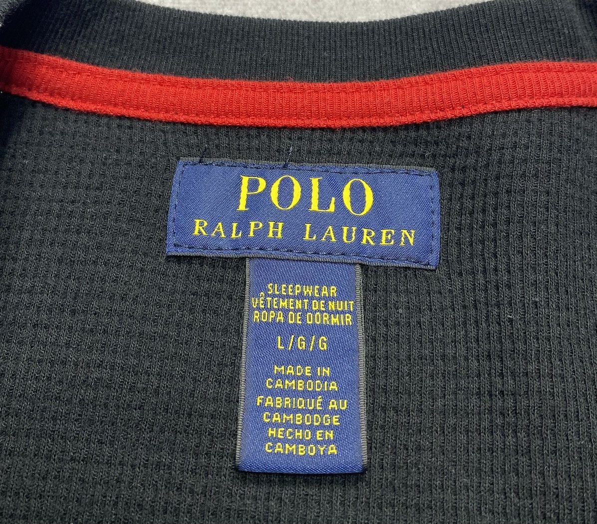 Polo Ralph Lauren Polo Ralph Lauren Black Thermal Waffle Long Sleeve Shirt Size US L / EU 52-54 / 3 - 2 Thumbnail