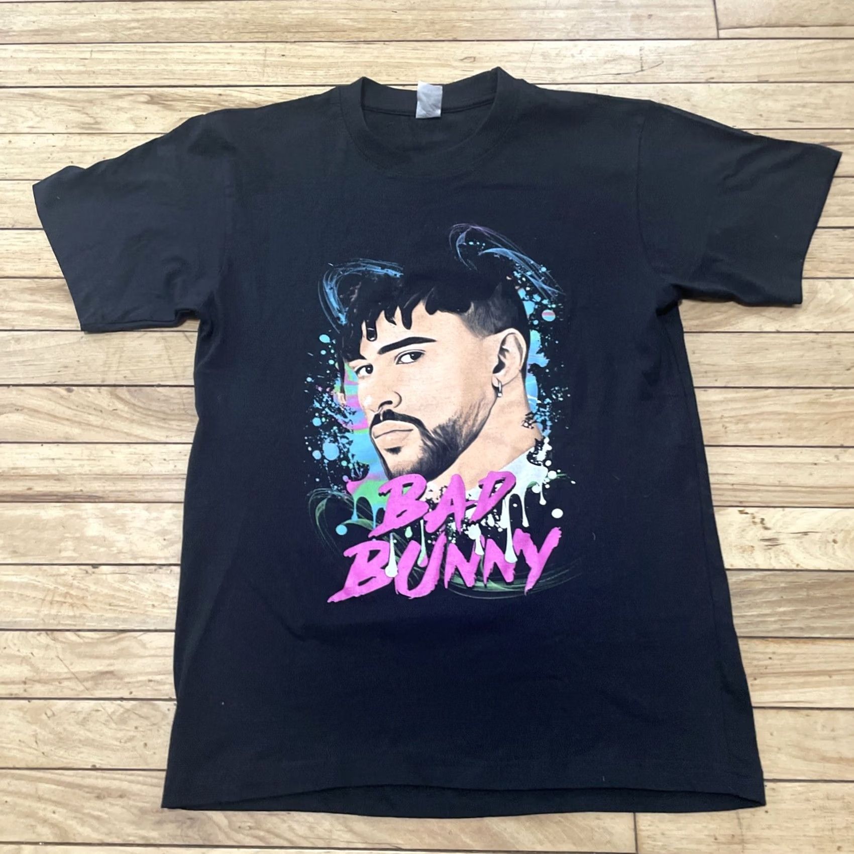 Pinko Bad Bunny T-Shirt Men M Black Pink Graphic Tee Short Sleeve Crew Hip Hop Size US M / EU 48-50 / 2 - 2 Thumbnail