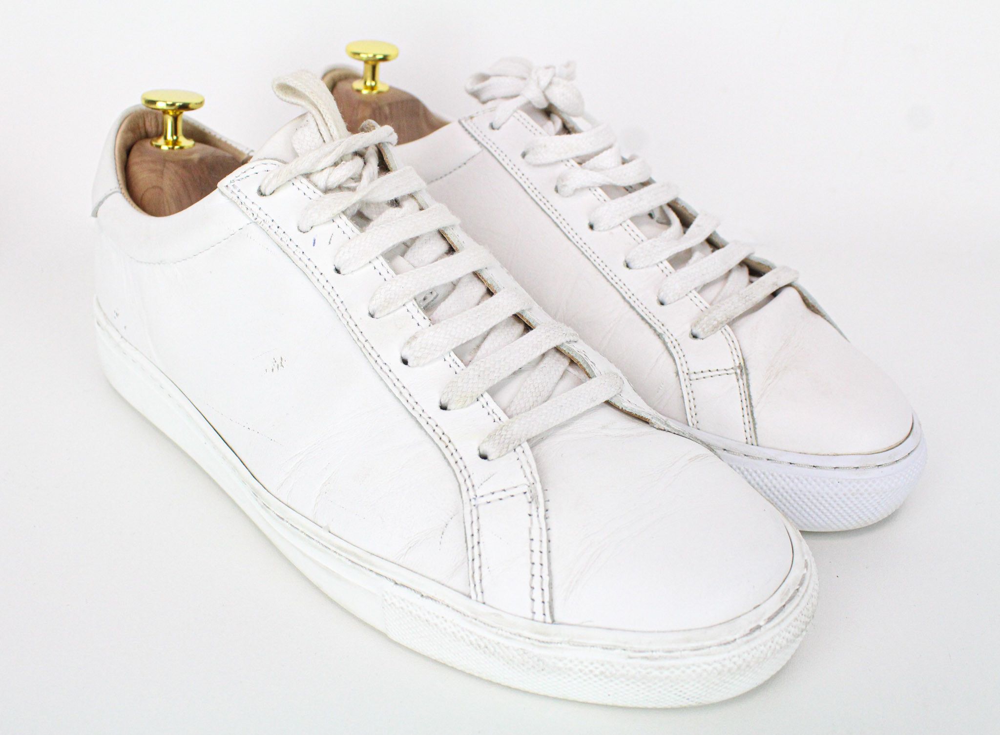 Suitsupply EU40 White Leather Low-Top Sneakers 73723 Size US 7 / EU 40 - 1 Thumbnail