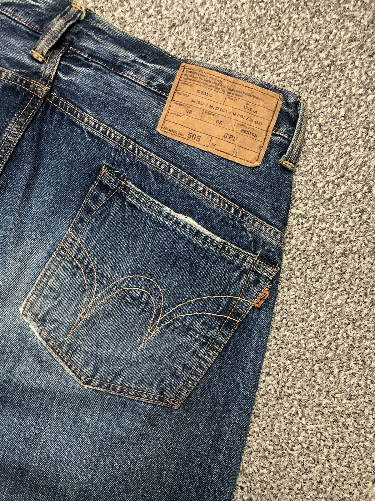 Edwin × Japanese Brand × Vintage 💥RARE💥Vintage Faded EDWIN 505 Half Salvedge Jeans Size US 37 - 16 Thumbnail