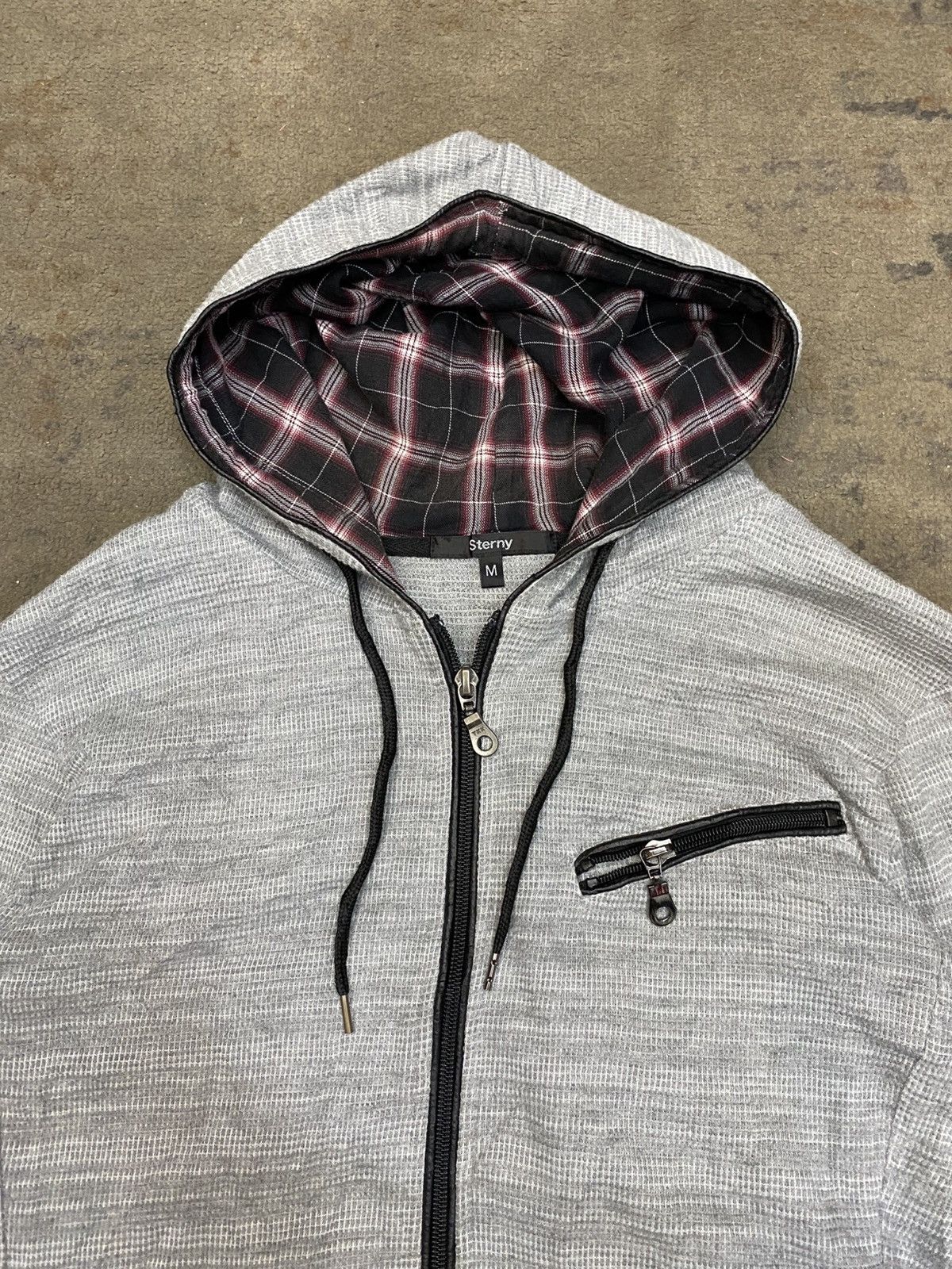 If Six Was Nine × Japanese Brand × Le Grande Bleu (L.G.B.) Sterny tartan leather zip hoodie Size US M / EU 48-50 / 2 - 3 Thumbnail