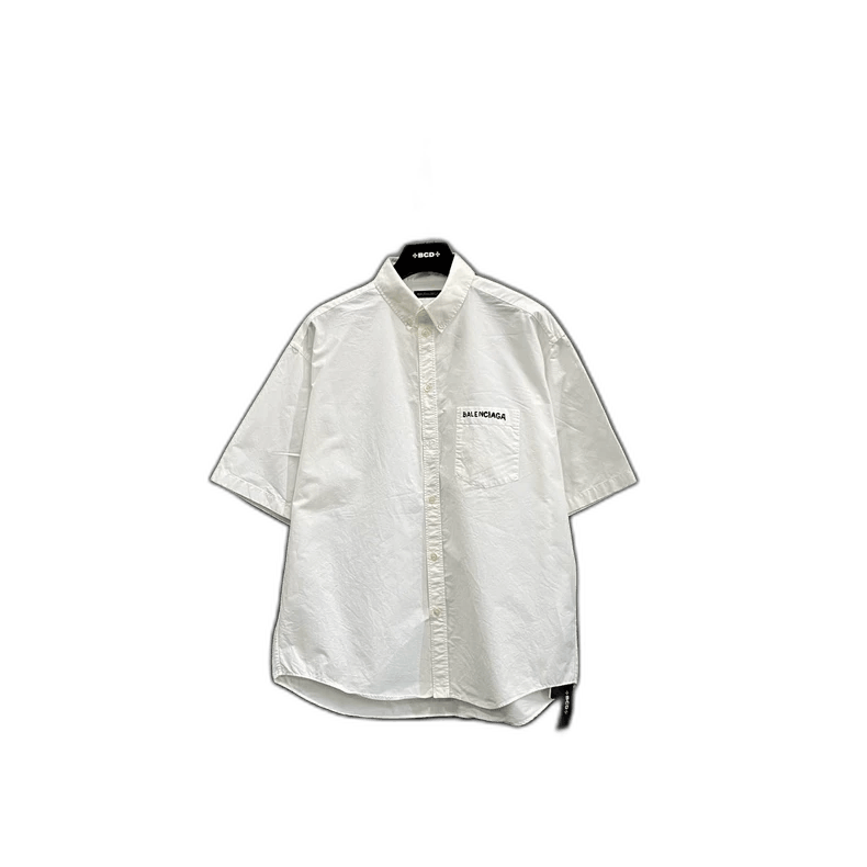 Balenciaga Balenciaga White Short Sleeve Shirt with Logo Size US M / EU 48-50 / 2 - 1 Thumbnail
