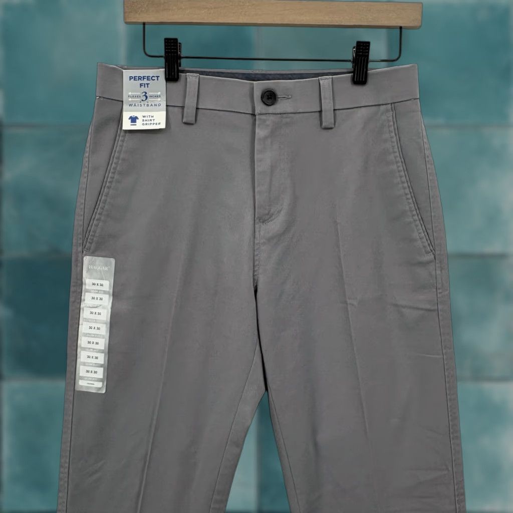 Haggar VINTAGE? wait no Haggar Premium Comfort Khaki Pants Mens 30x30 Gray Slim Fit Stretch Casual NWT Size US 30 / EU 46 - 1 Thumbnail