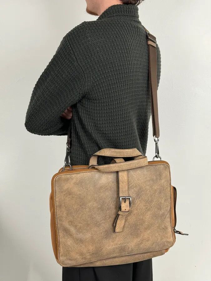 Emporio Armani Emporio Armani Grey Leather Shoulder Bag Size ONE SIZE - 3 Thumbnail
