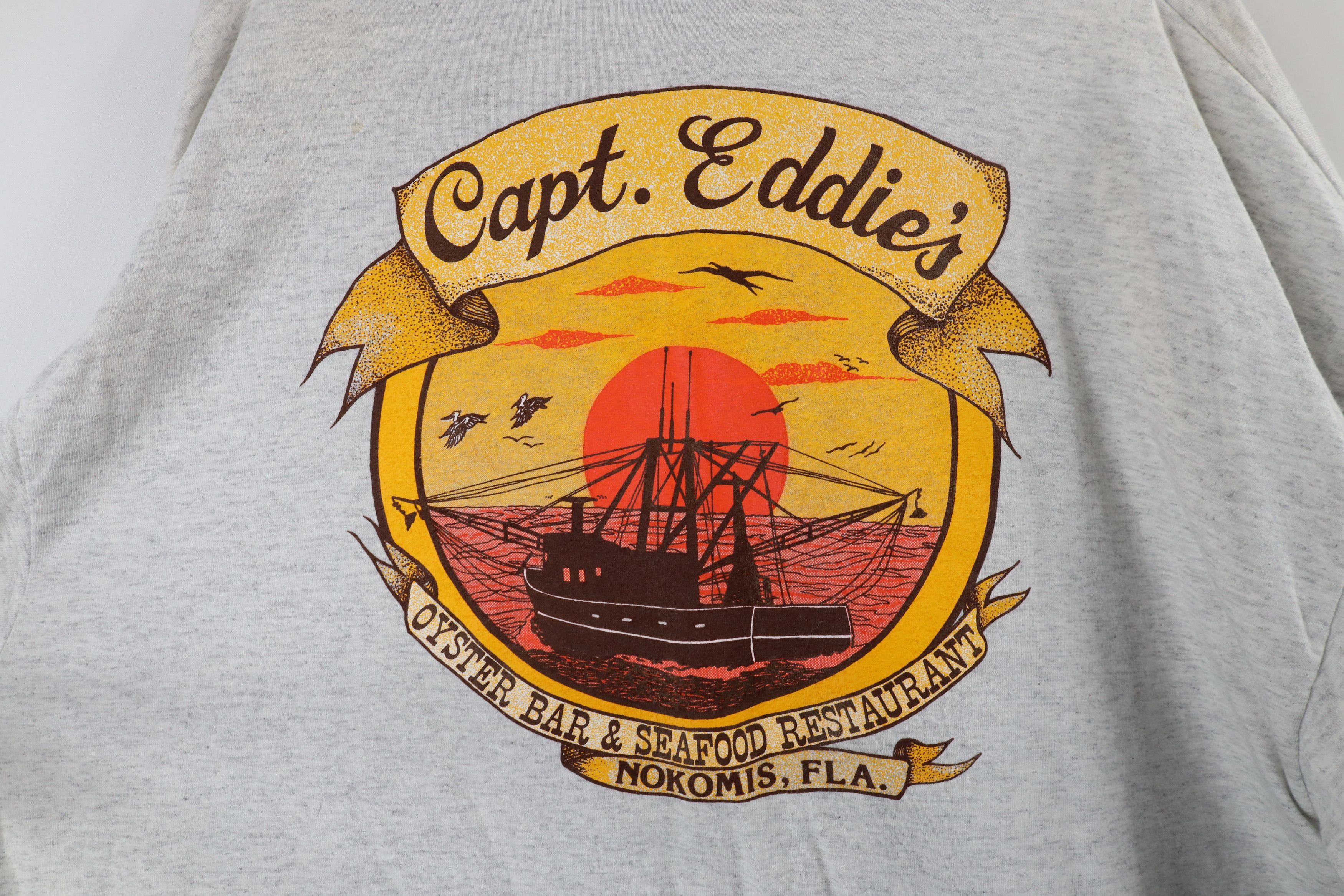 Vintage Vintage 90s Out Captain Eddies Seafood Restaurant Polo USA Size US XXL / EU 58 / 5 - 9 Thumbnail