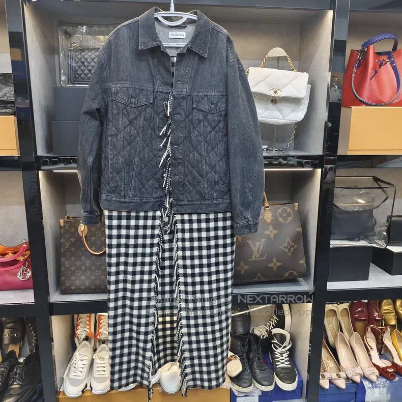 Balenciaga Balenciaga Denim and Plaid Lined Fleece Size XXS / US 00 / IT 34 - 1 Thumbnail