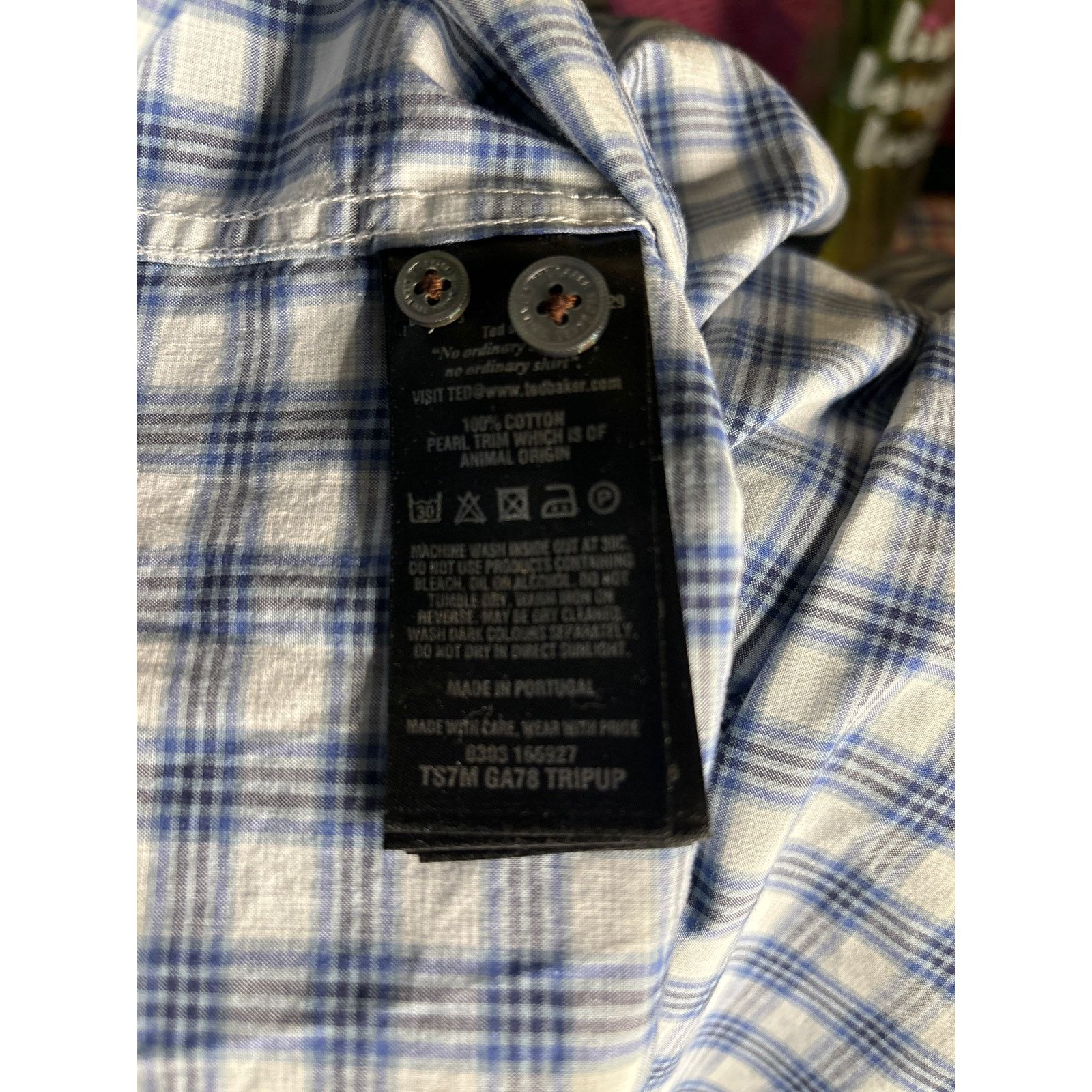 Ted Baker Ted Baker London Plaid Long Sleeve Shirt 6(44) Turn Cuff Size US S / EU 44-46 / 1 - 10 Thumbnail