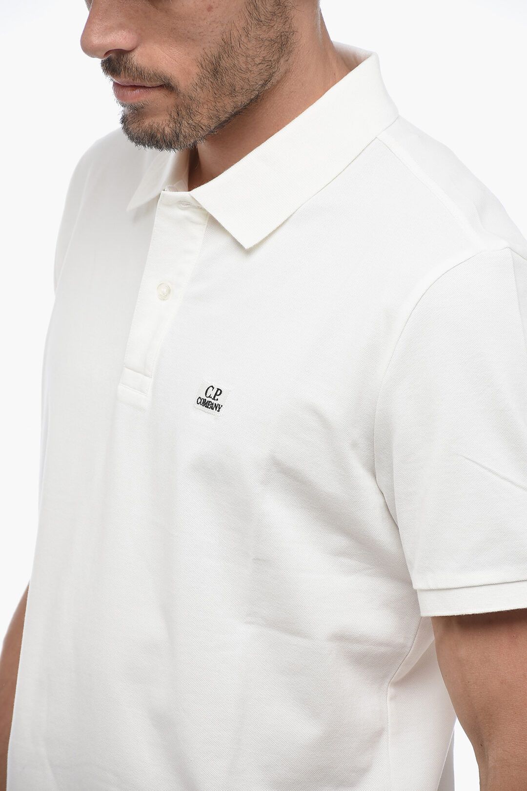 C.P. Company og1mm1024 Regular Fit Polo Shirt in White Size US M / EU 48-50 / 2 - 3 Thumbnail
